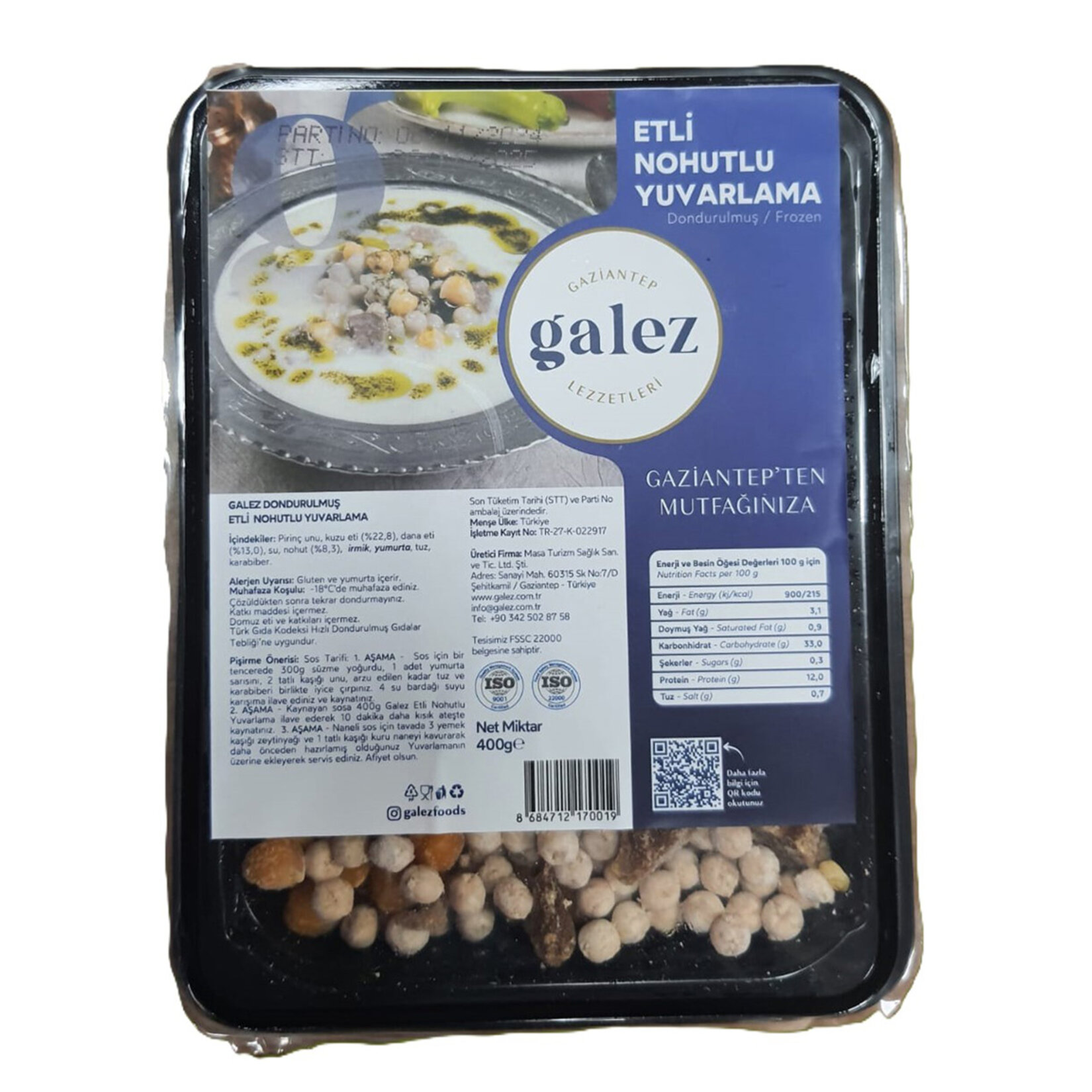 Galez Etli Nohutlu Yuvarlama 400 G