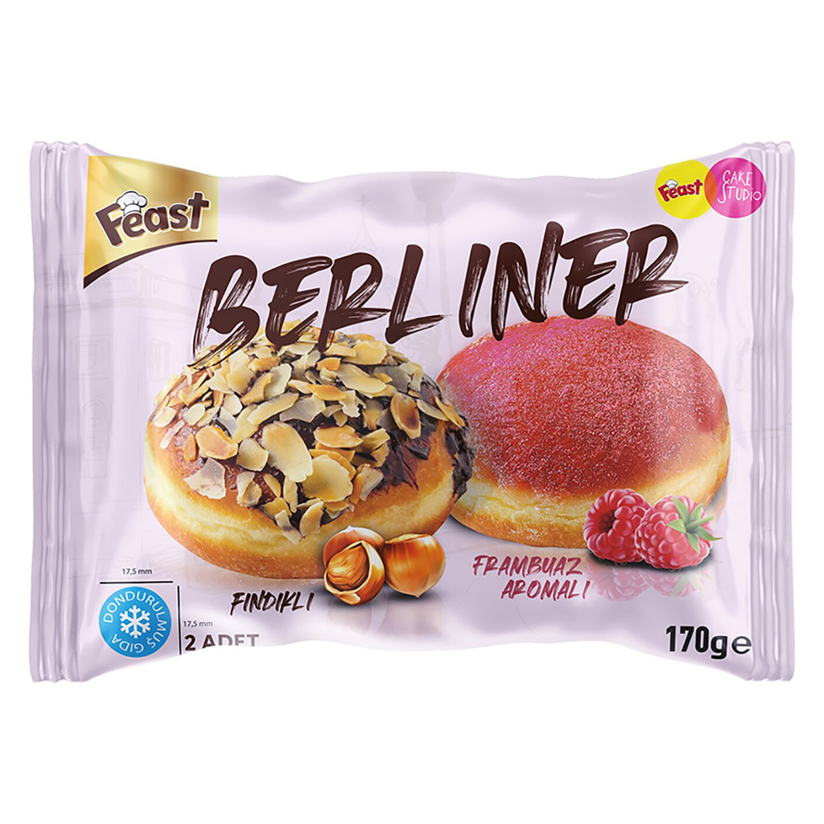 Feast Frambuaz & Fındık Kremalı Bademli Berliner 170 G