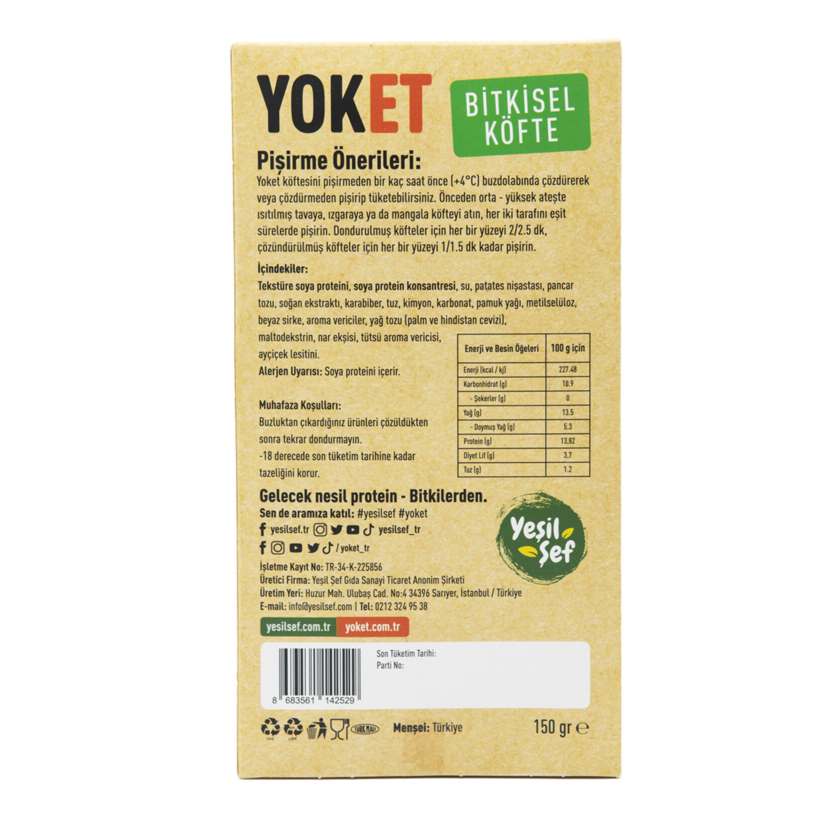 Yoket Bitkisel (Vegan) Köfte 150 G - Görsel 2