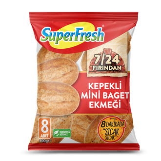 SuperFresh 7/24 Fırından Kepekli Mini Baget Ekmeği 300 G