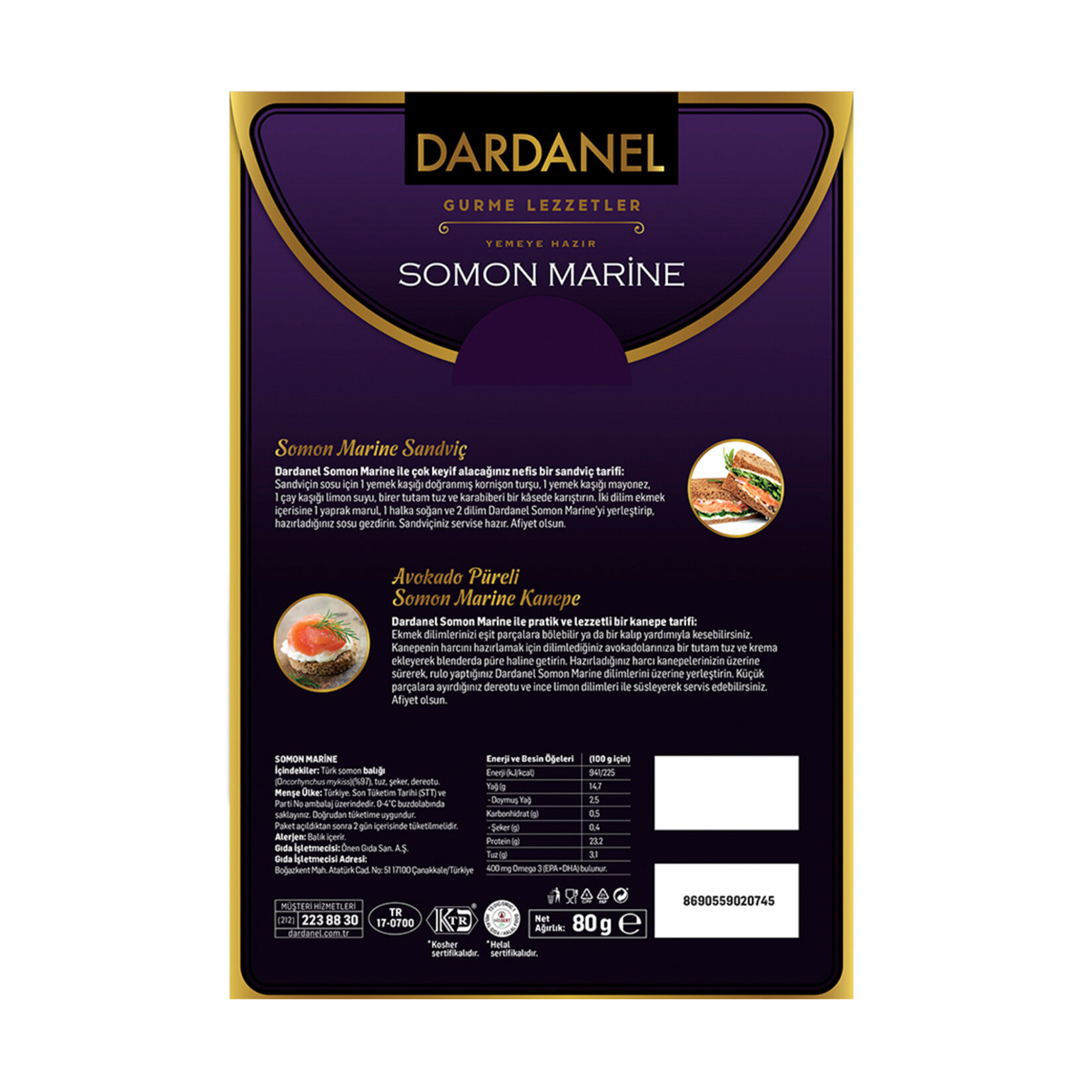 Dardanel Soğutulmuş Balık Somon Marine 80 G - Görsel 2