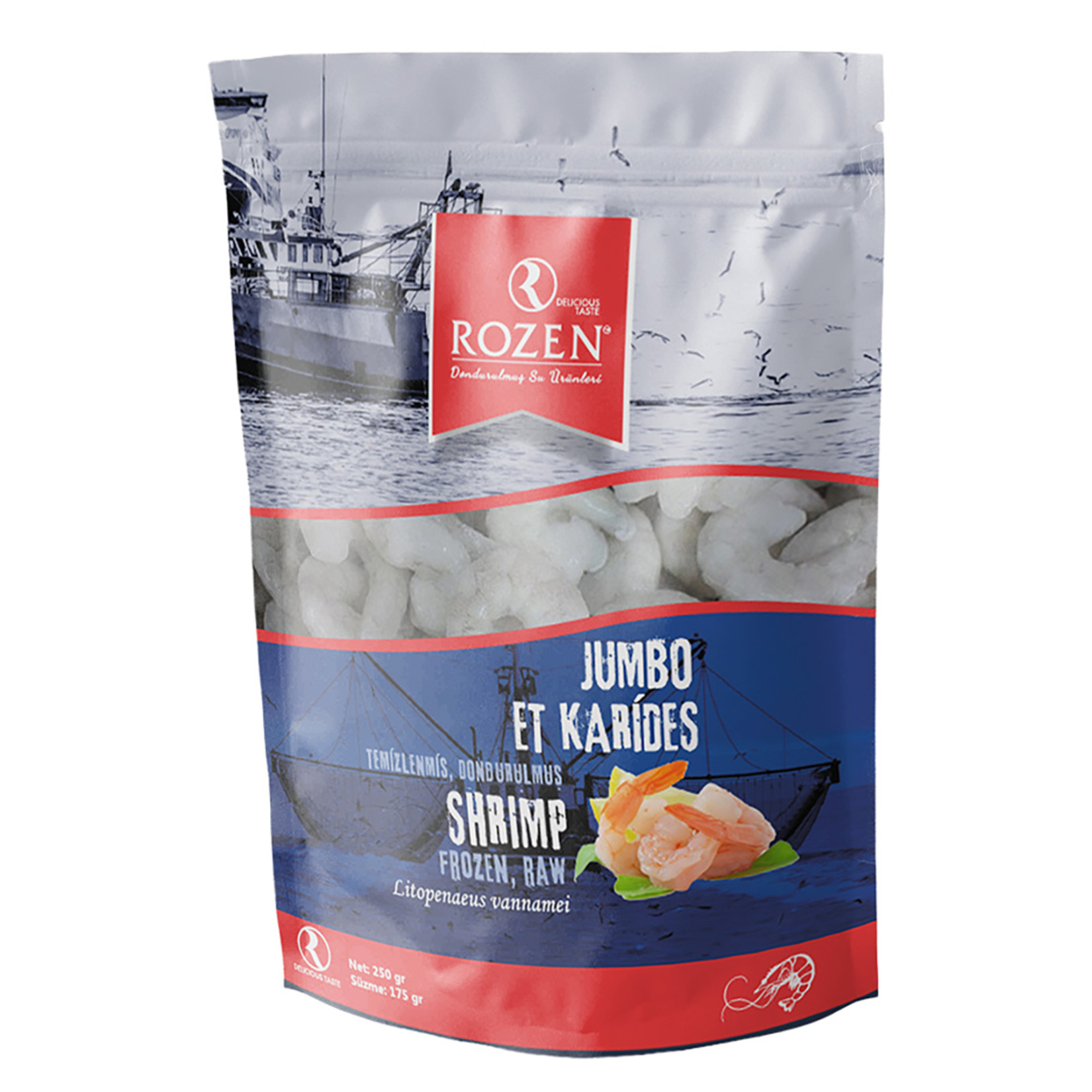 Rozen 31/40 Jumbo Et Karides Litopenaeus Vannamei Net 250 G