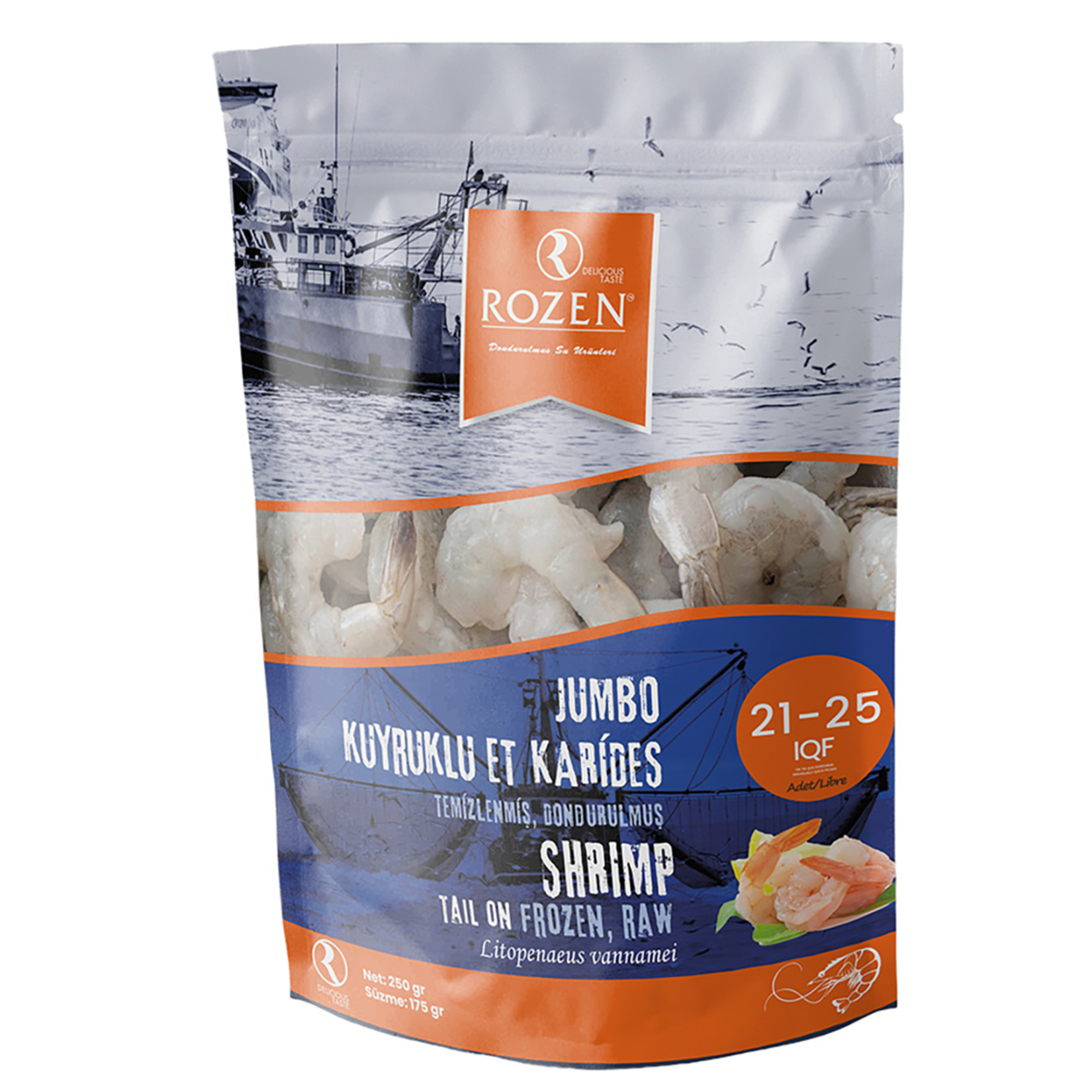 Rozen 21/25 Kuyruklu Et Karides Litopenaeus Vannamei Net 175 G