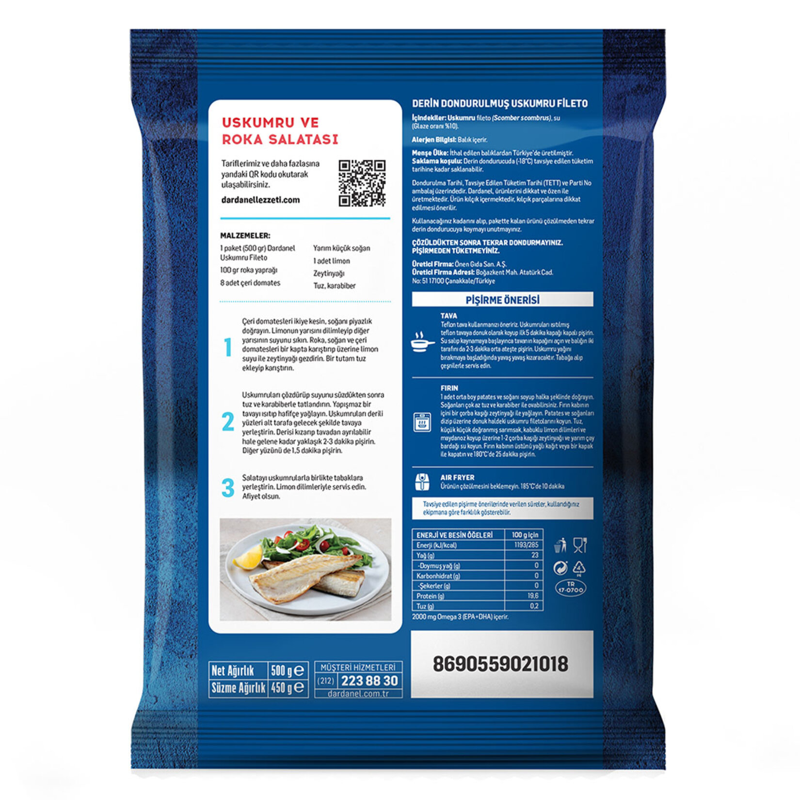 Dardanel Donuk Uskumru Fileto 500 G - Görsel 2