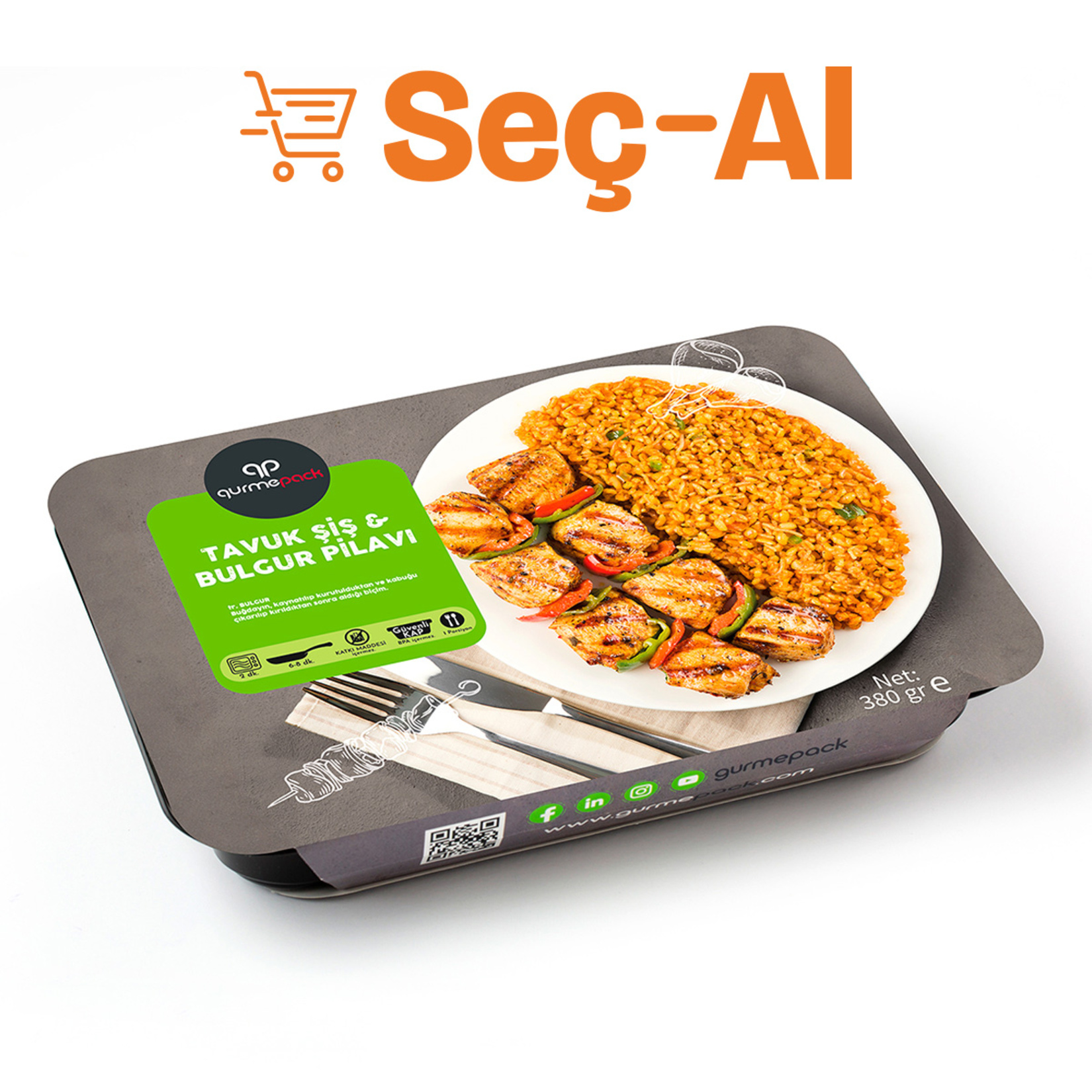 Gurmepack Tavuk Şiş & Bulgur Pilavı 380 G