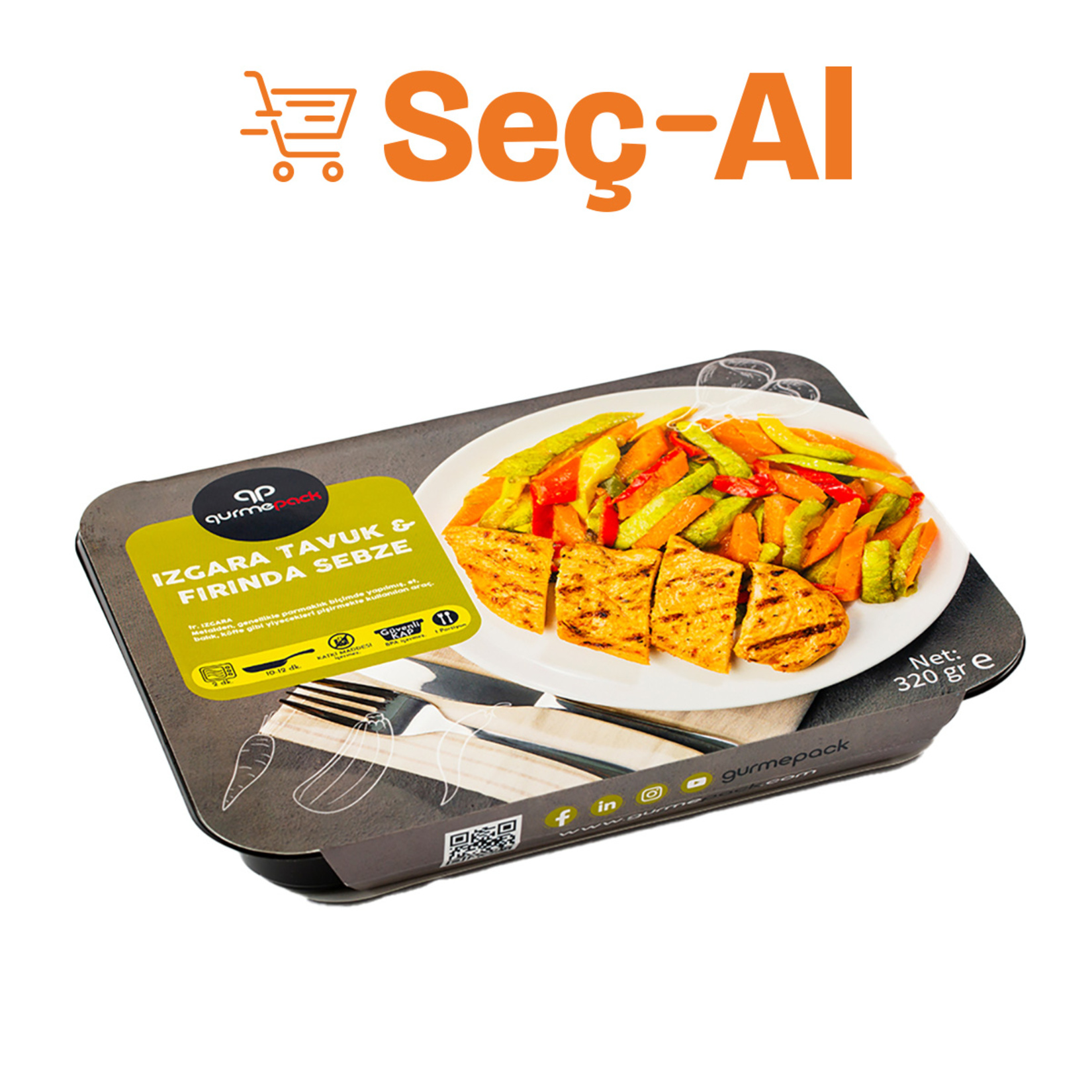Gurmepack Izgara Tavuk & Fırında Sebze 320 G