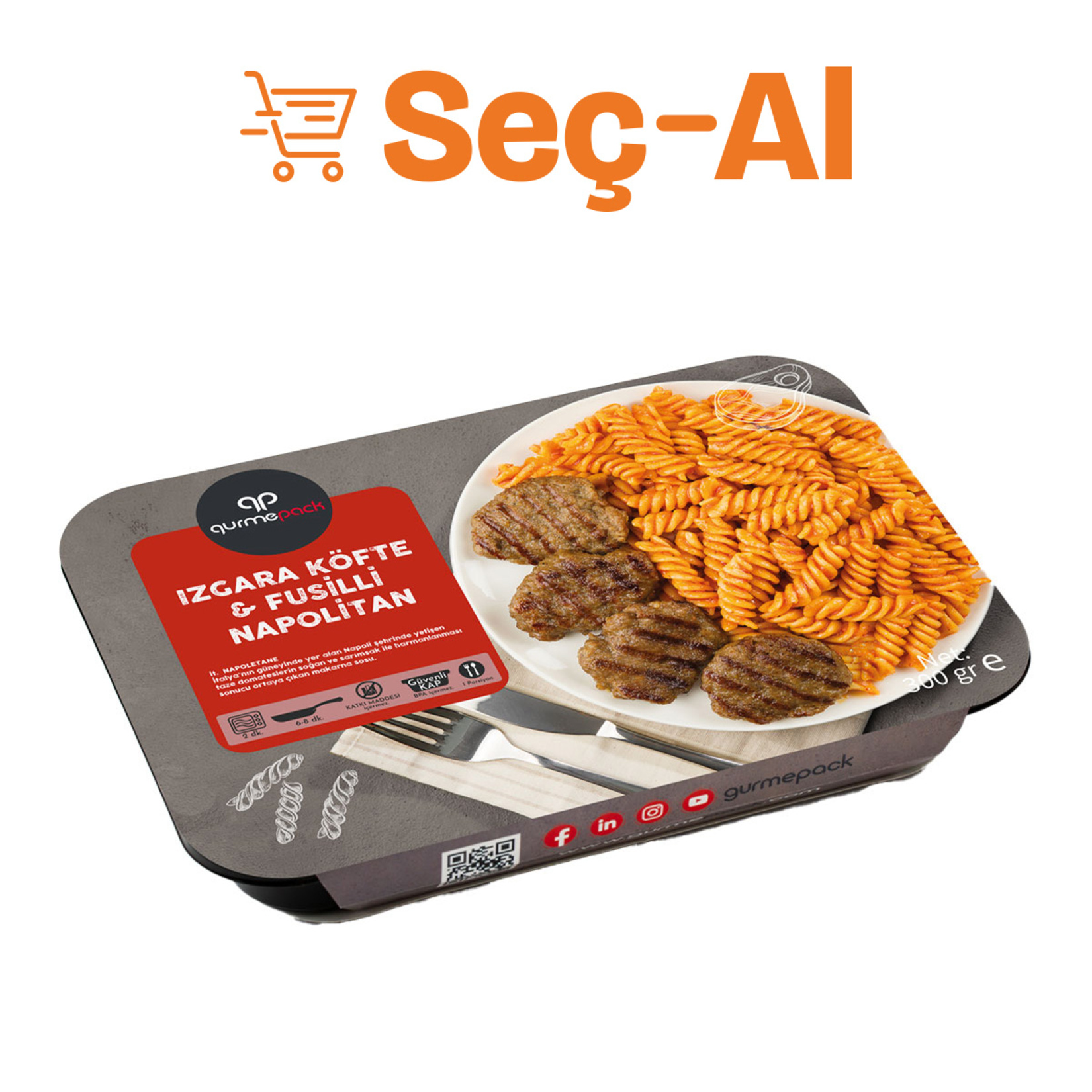 Gurmepack Izgara Köfte & Fusilli Napolitan 300 G