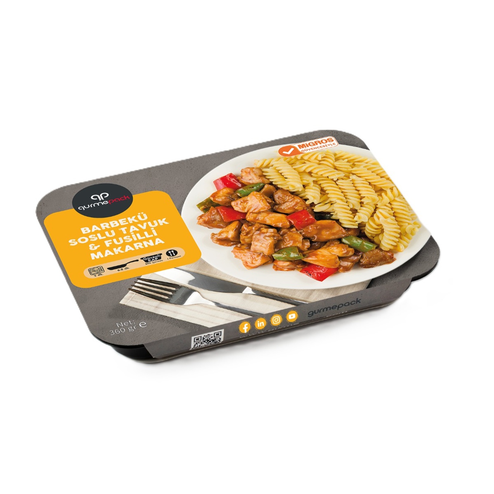 Gurmepack Barbekü Soslu Tavuk & Fusilli Makarna 360 G