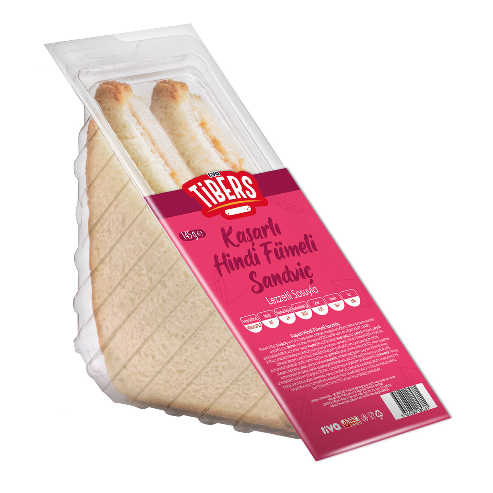 Tibers Kaşarlı Hindi Fümeli Sandviç 145 G