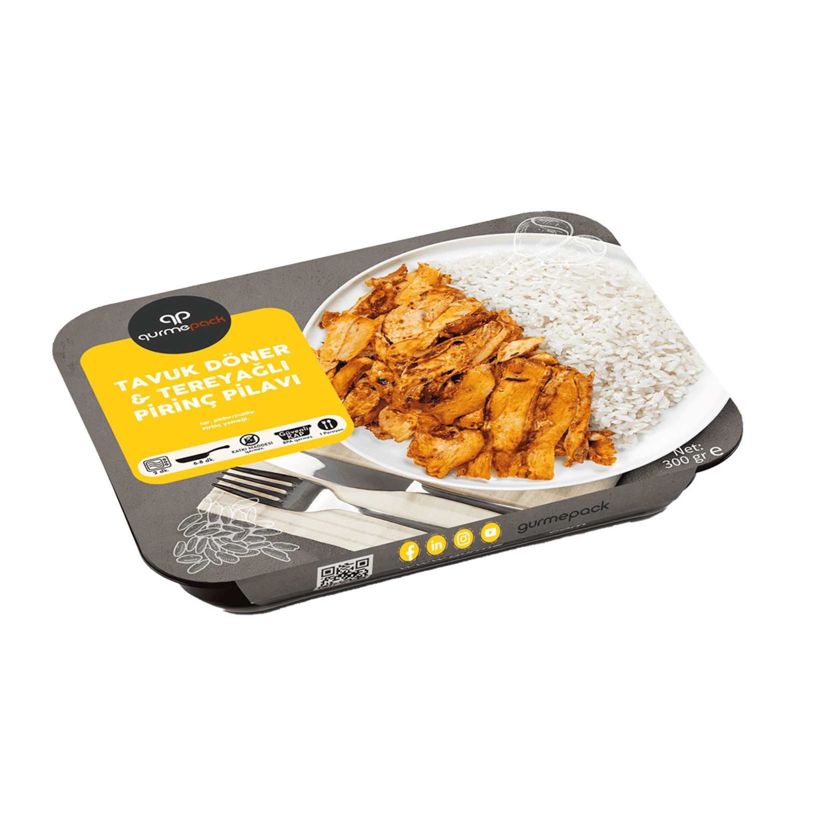 Gurmepack Tavuk Döner & Tereyağlı Pirinç Pilavı 300 g