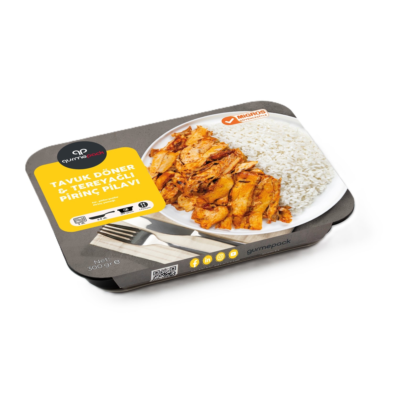 Gurmepack Tavuk Döner & Tereyağlı Pirinç Pilavı 300G
