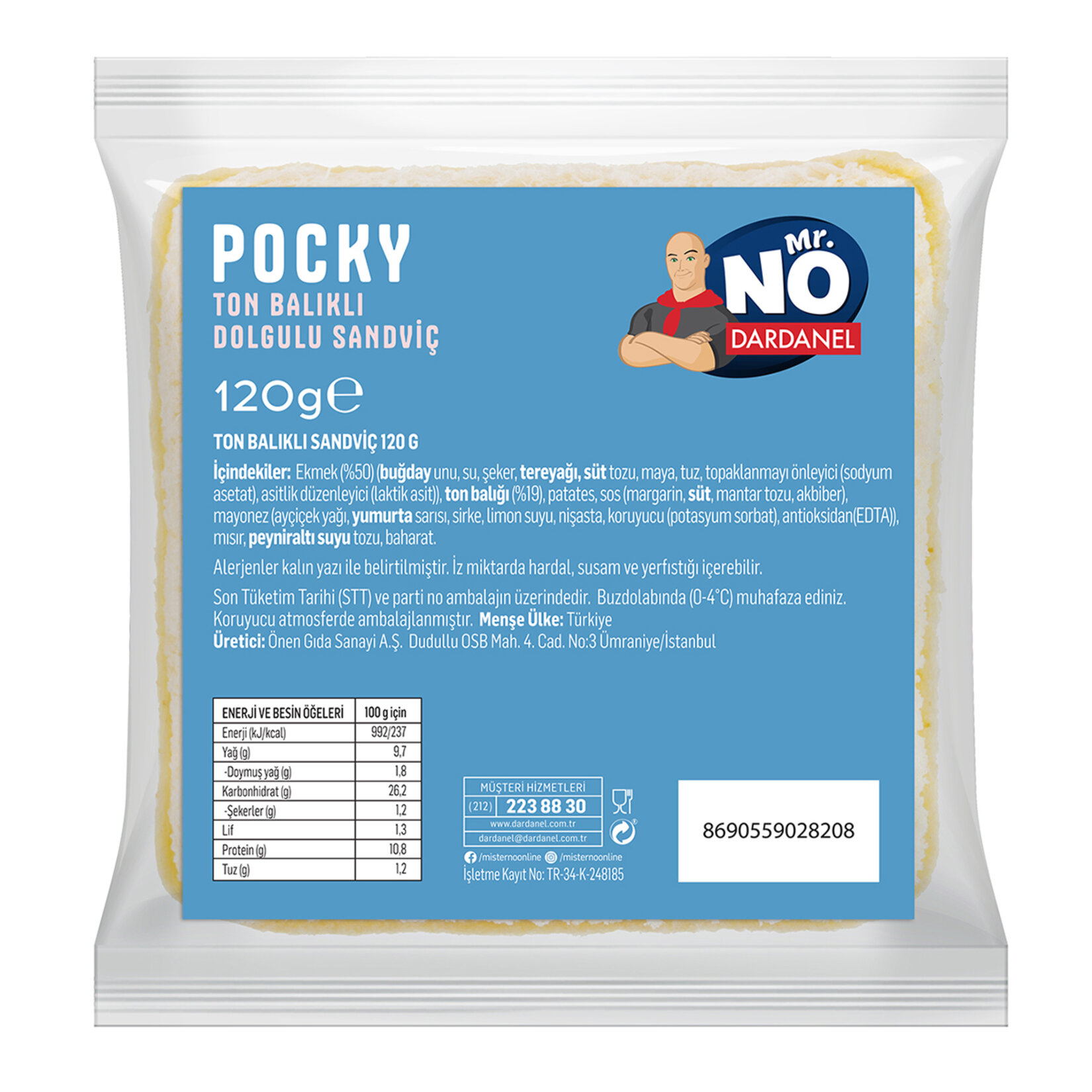 Mr.No Dardanel Pocky Ton Balıklı Dolgulu Sandviç 120 G - Görsel 2