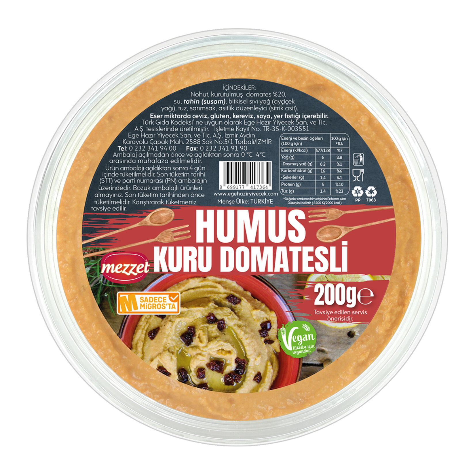 Mezzet Kuru Domatesli  Humus 200 G