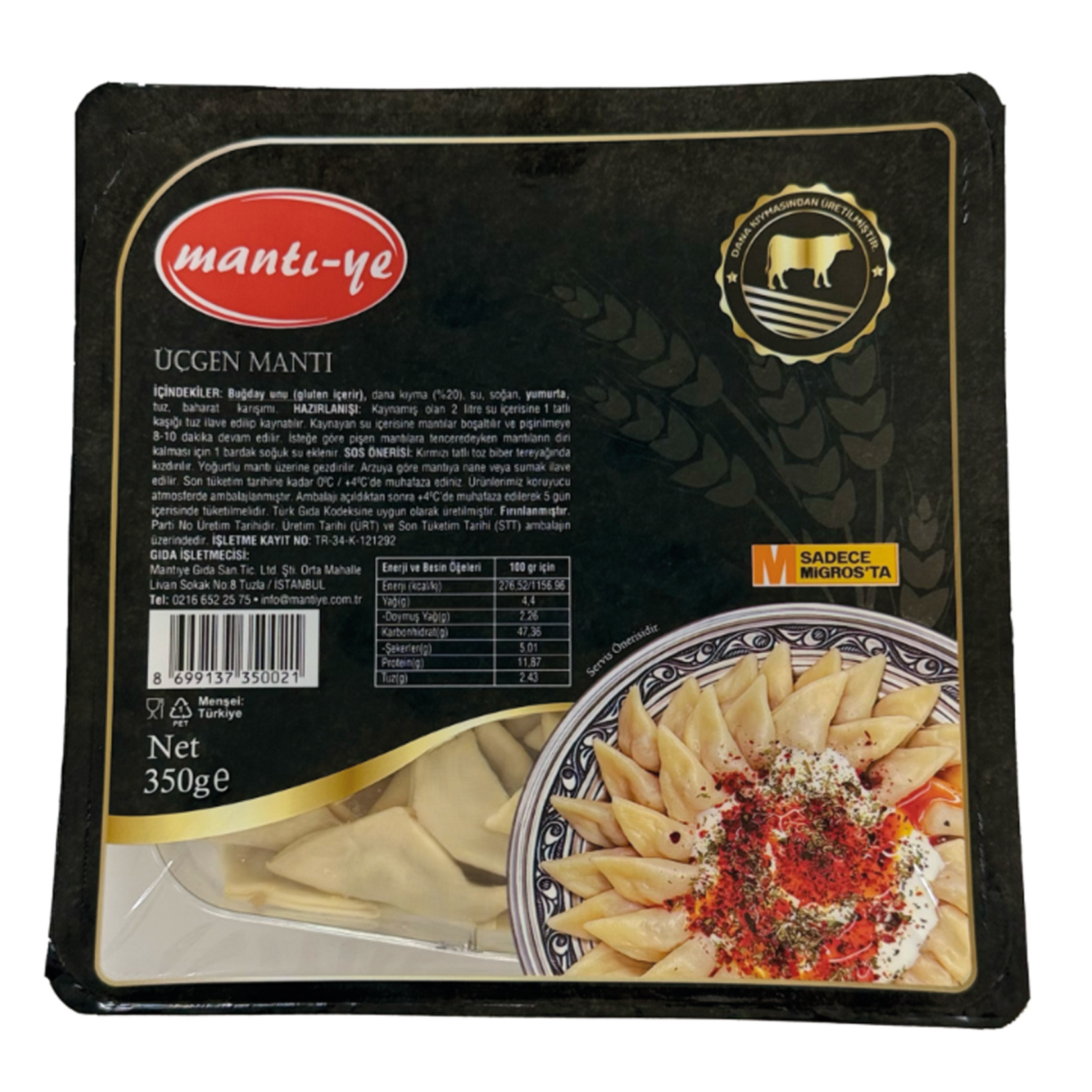 Mantı-ye Üçgen Mantı 350 G