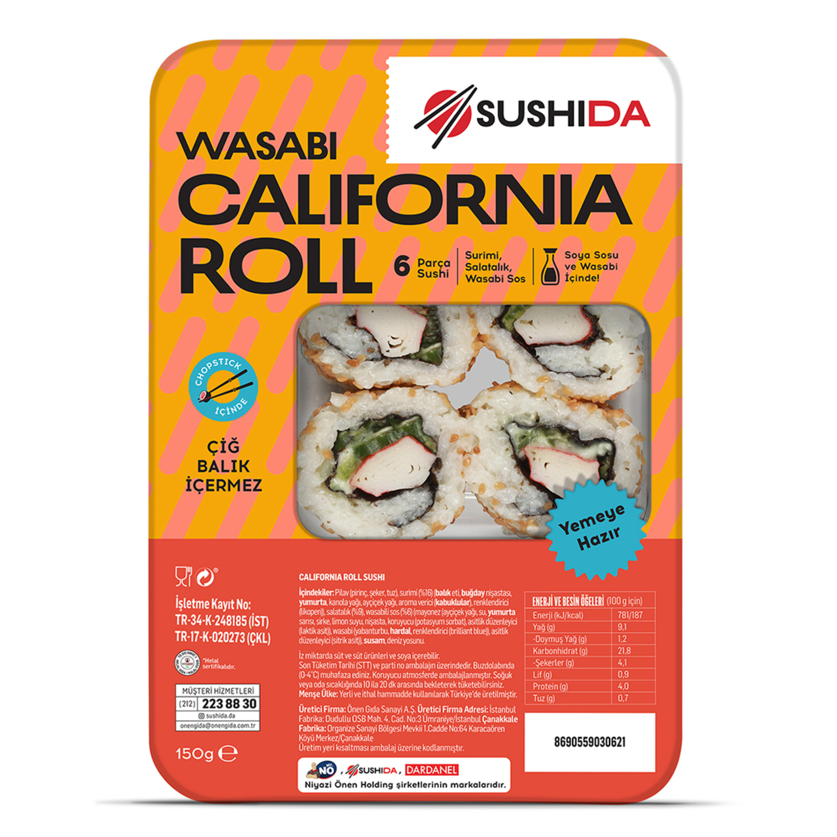 Sushida California Roll 6'lı Sushi 150 G