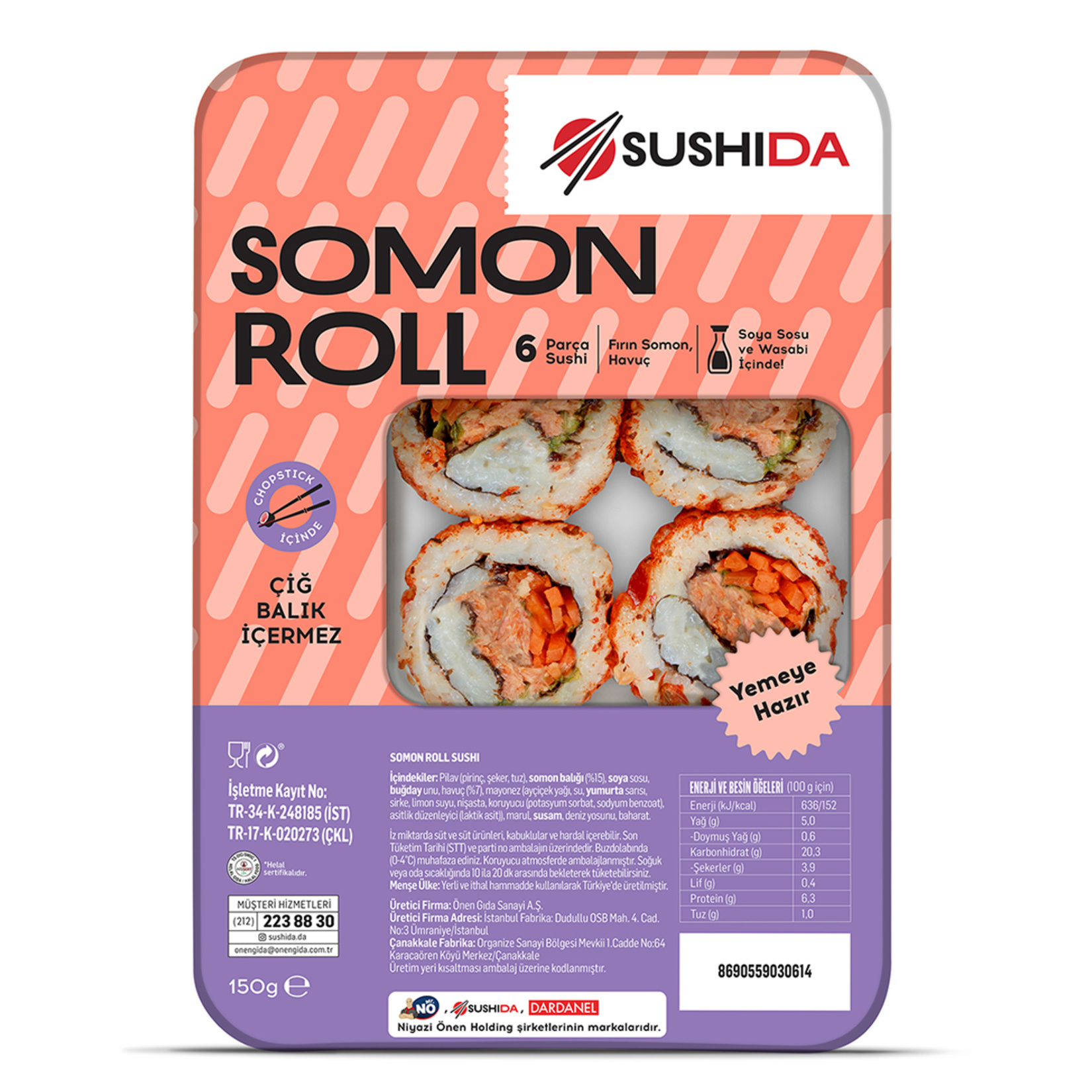 Sushida Somon Roll 6'lı 150 G