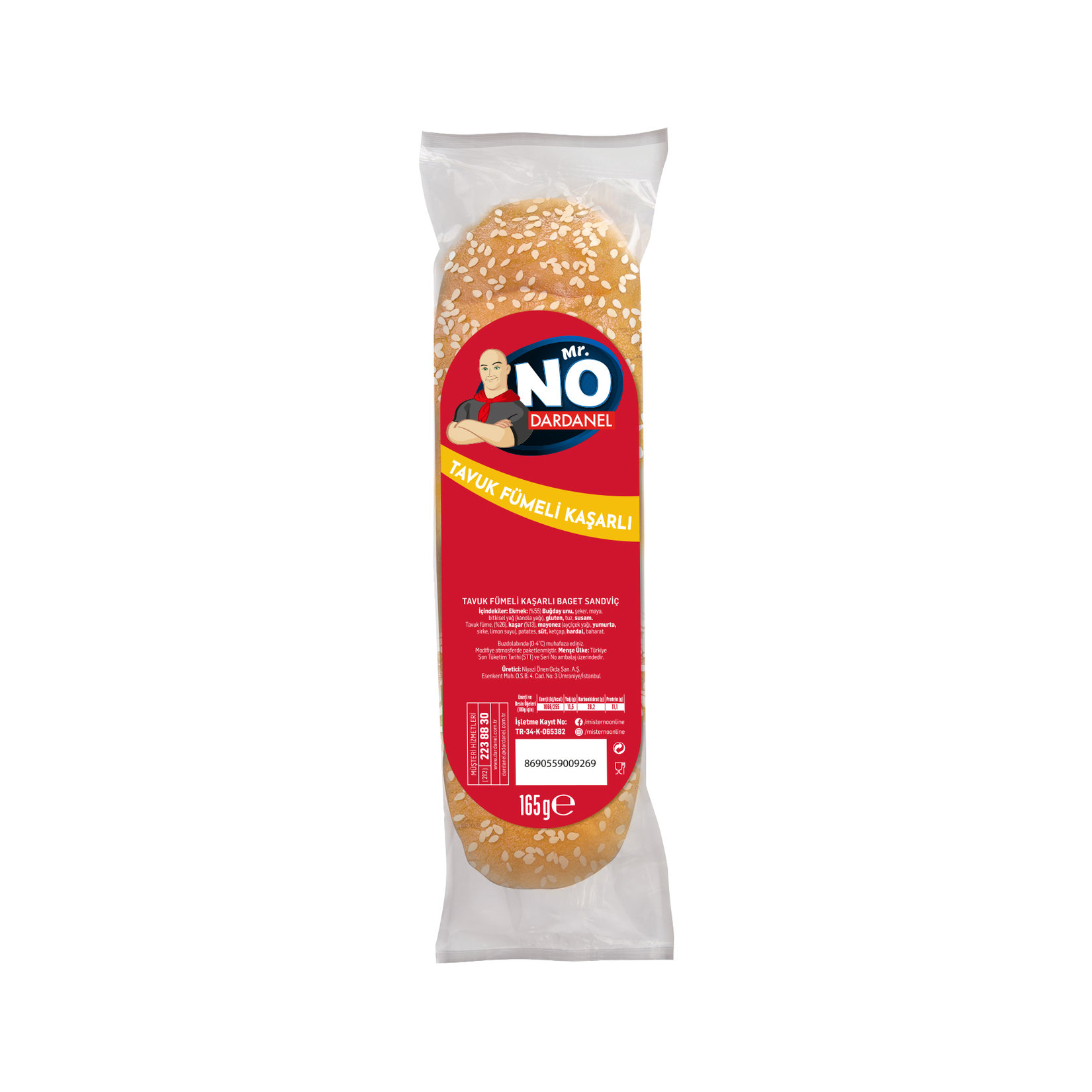 Mr. No Kaşarlı Tavuk Fümeli Sandviç 135 G