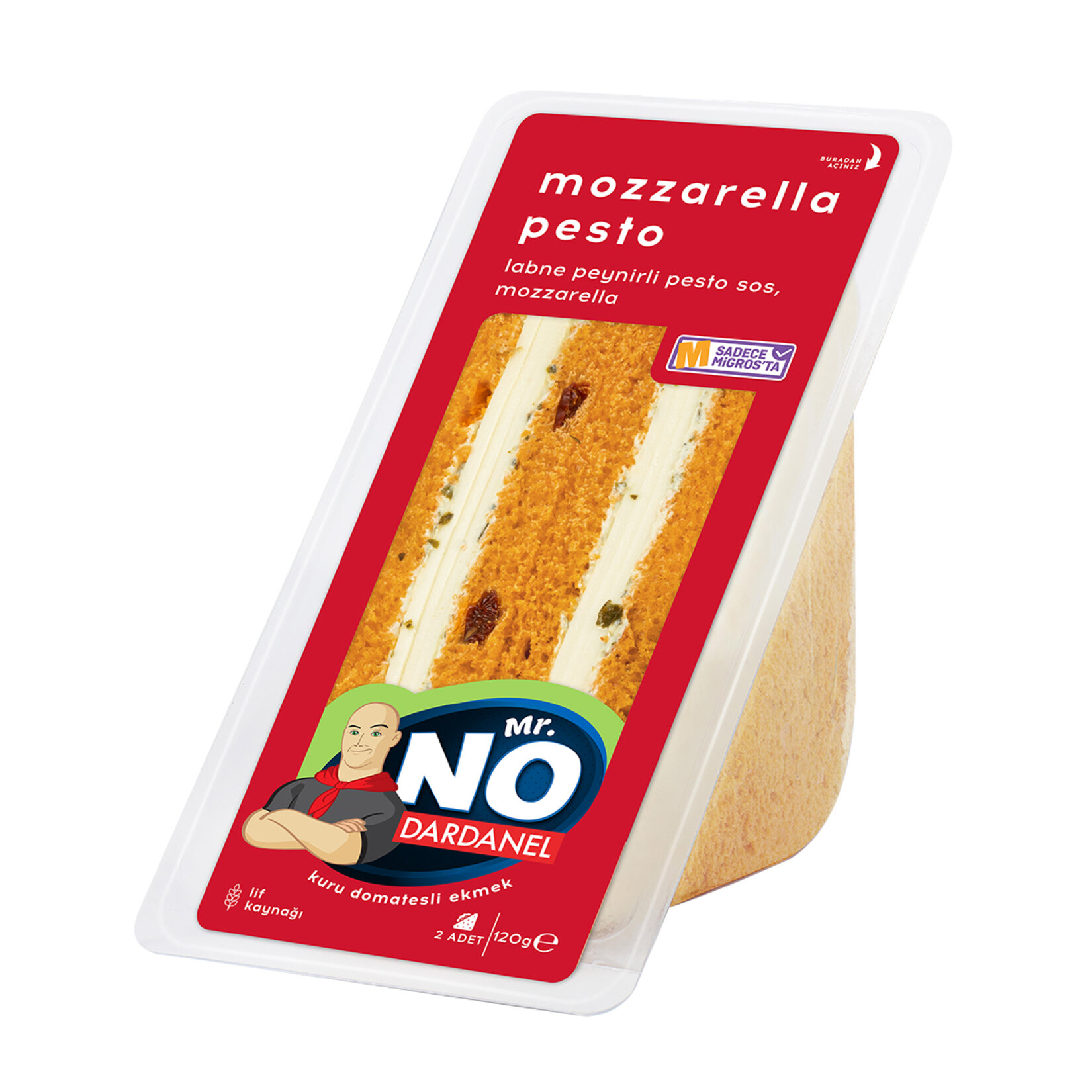 Mr.No Kuru Domatesli Pestolu Sandviç 120 G - Görsel 1