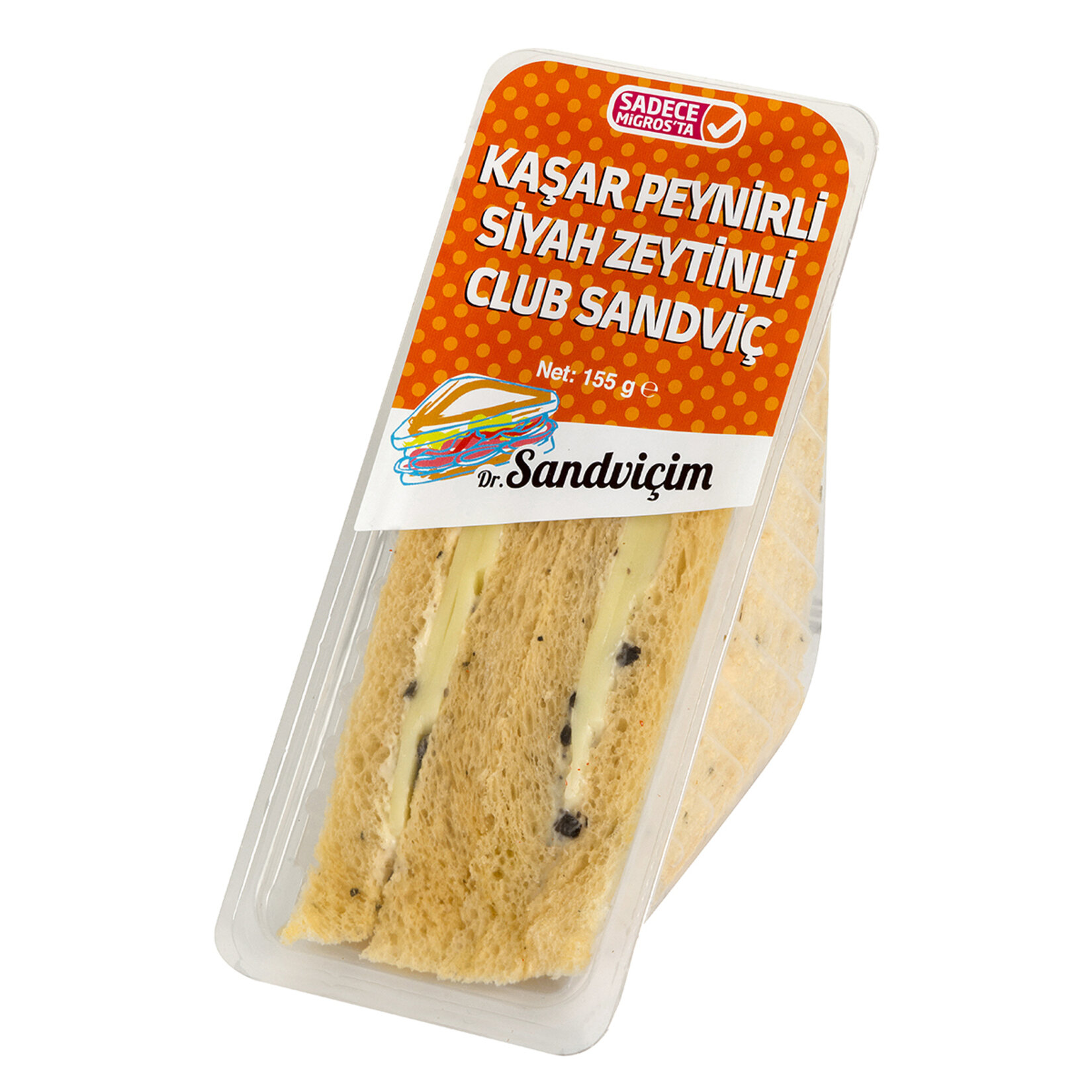 Dr.Sandviçim Kaşarlı Siyah Zeytinli Sandviç 155 G
