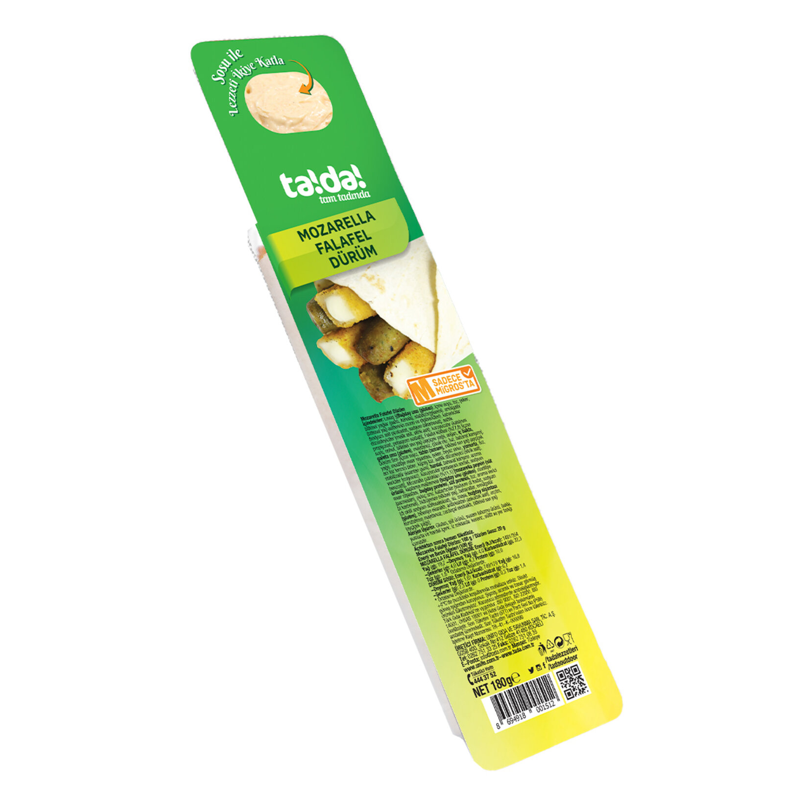 Tada Mozzarella Falafel Dürüm 180 G