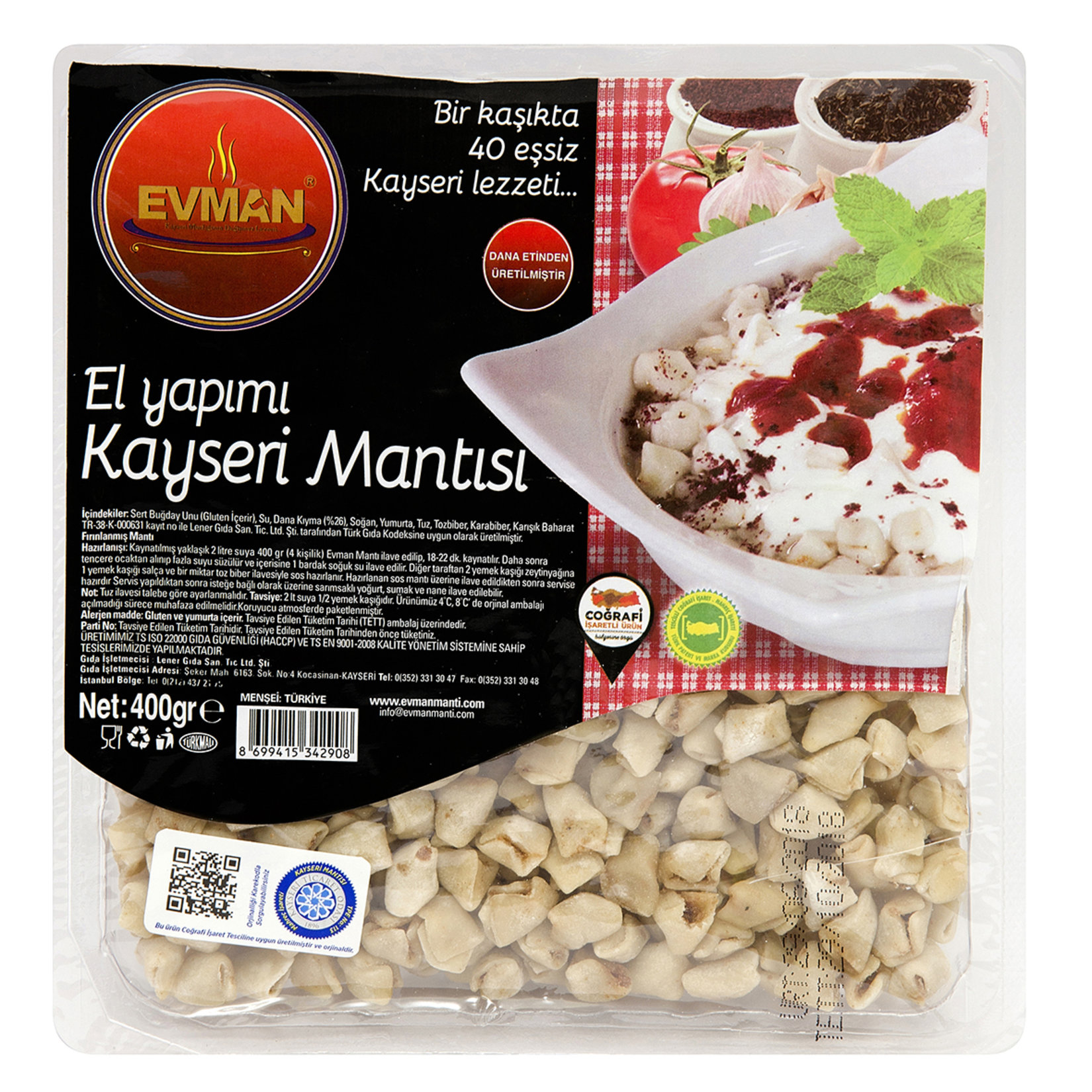 Evman Kayseri Mantısı 400 G
