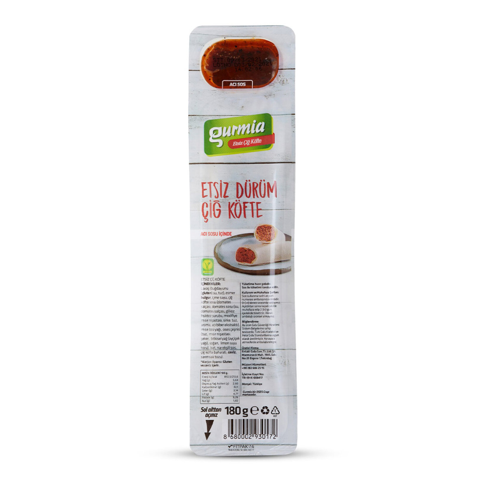 Gurmia Etsiz Dürüm Çiğköfte 180 G