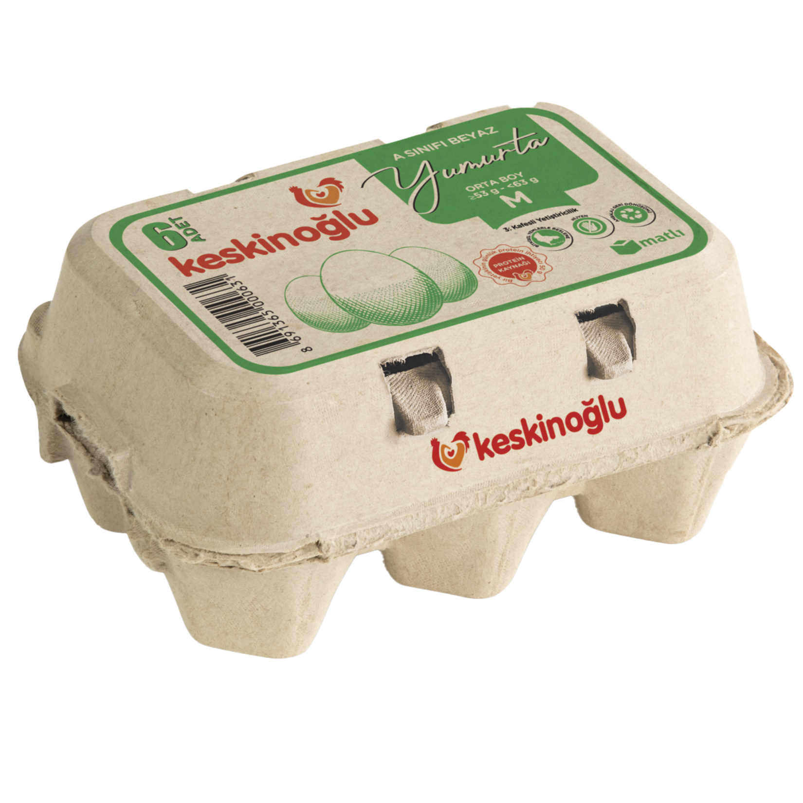 Keskinoğlu M - Orta Boy Yumurta 6'Lı ( 53 - 62 G )
