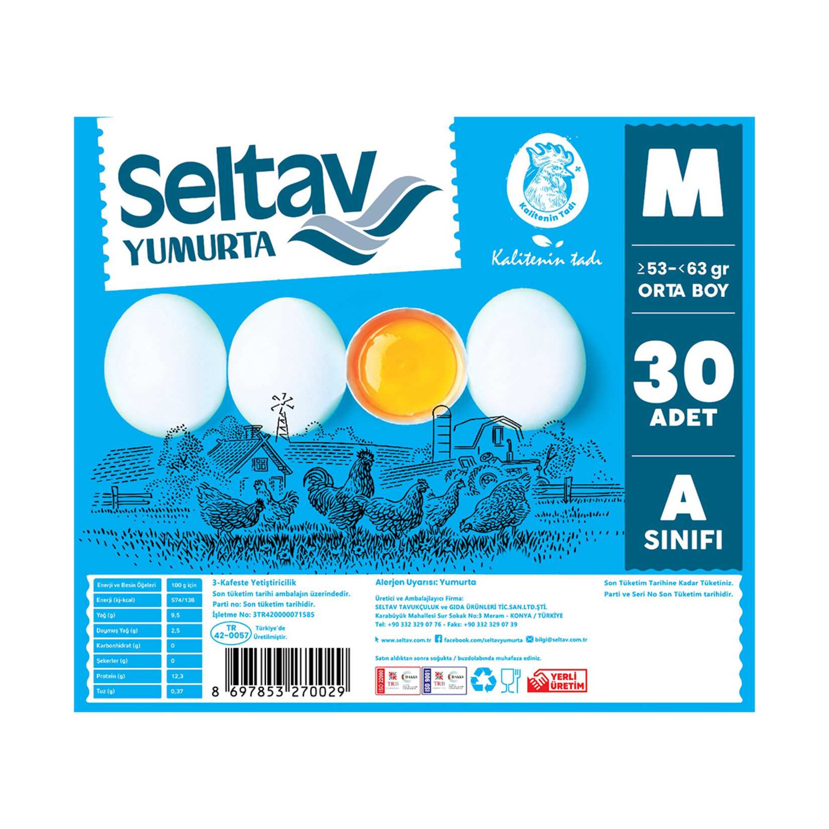 Seltav 30'lu M Orta Boy Yumurta 53-62 G