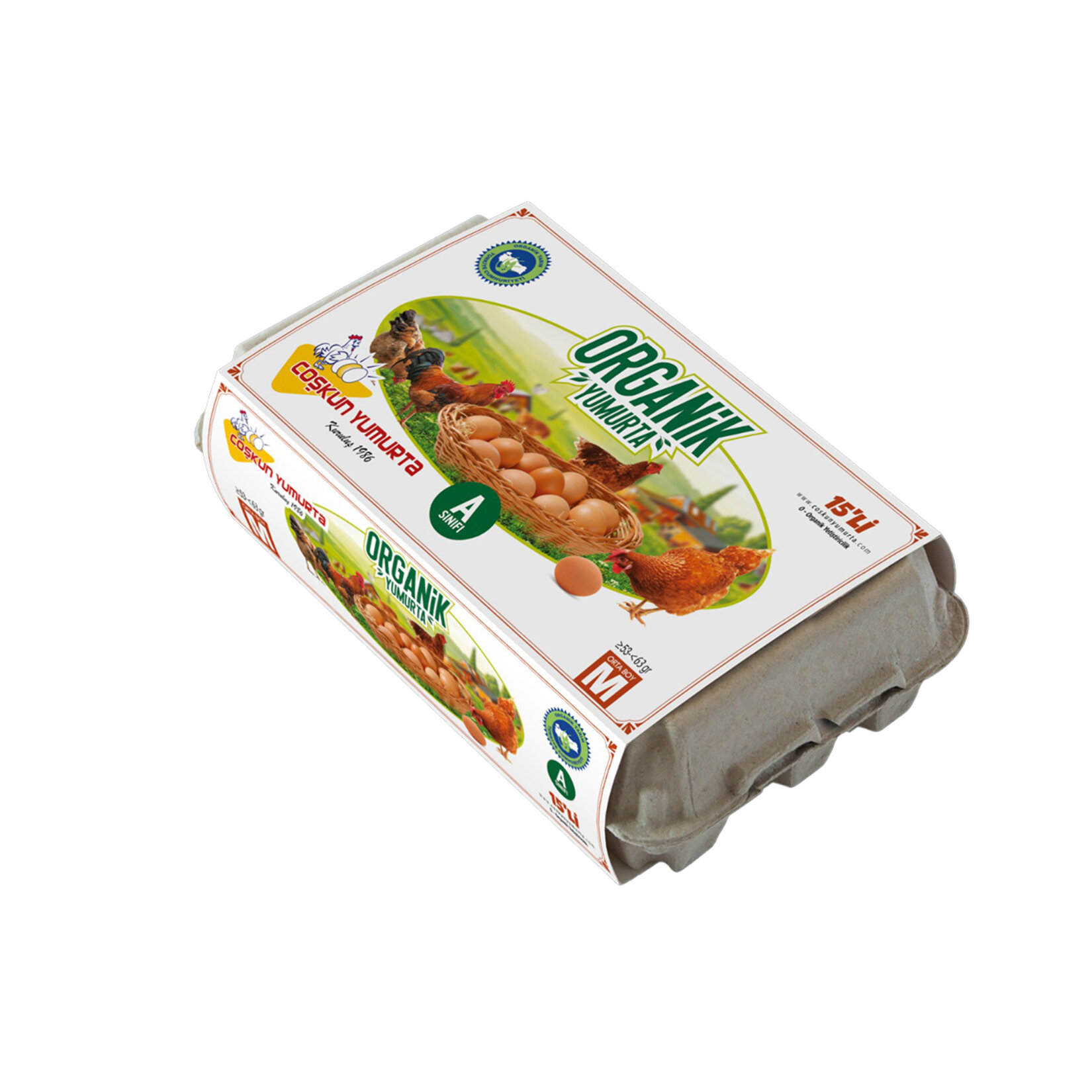 Coskun Organik M Boy Yumurta 15'li (53-63 G)