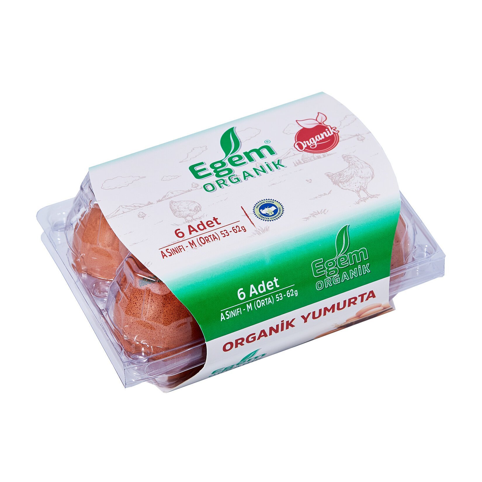 Egem Organik Yumurta 6'lı M Boy (53-63 G)
