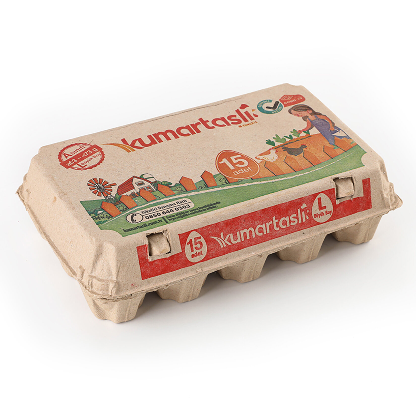 Kumartaşlı L Boy Yumurta 15'li (63-73 G)