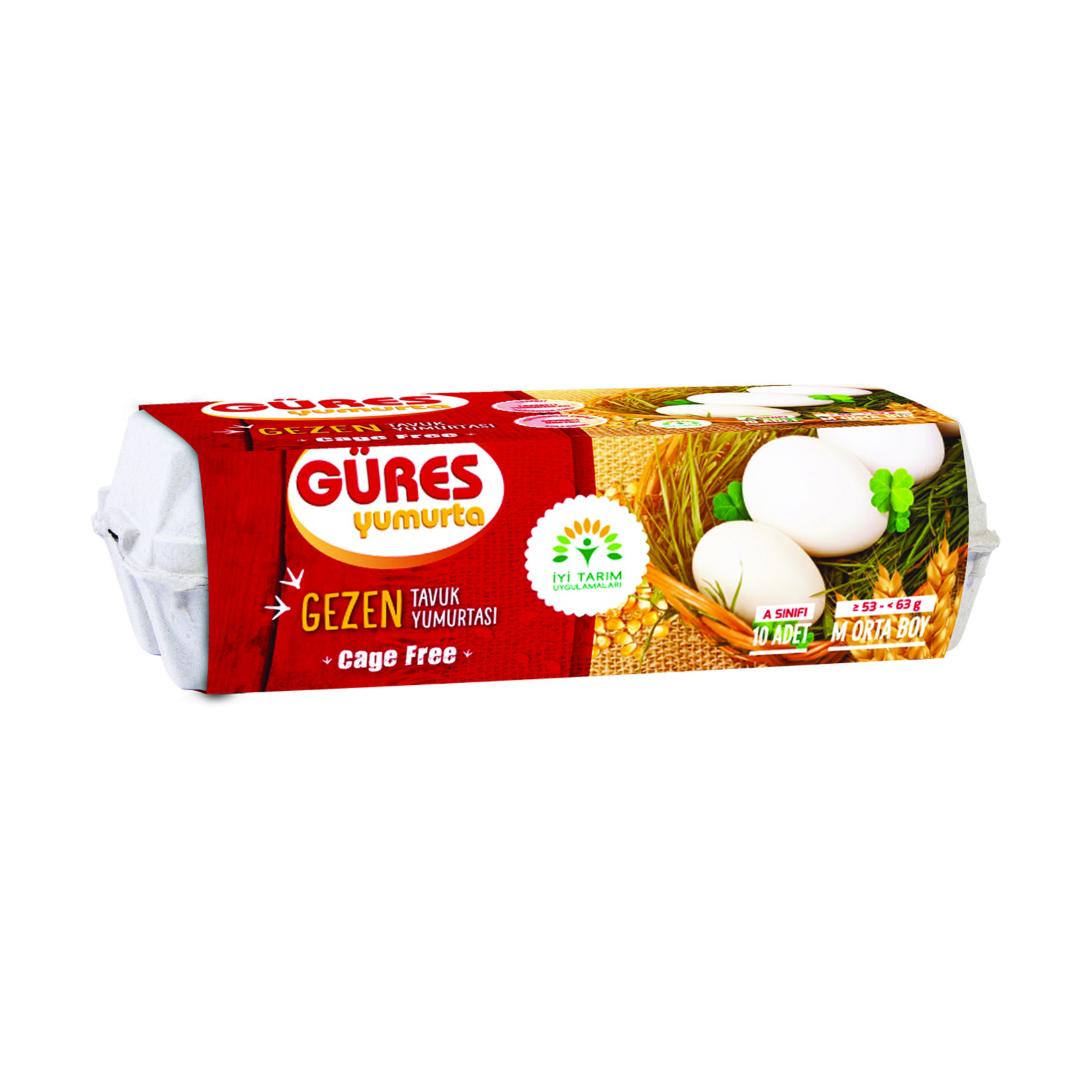 Güres 10'lu Cage Free M Boy Yumurta (53-62) G