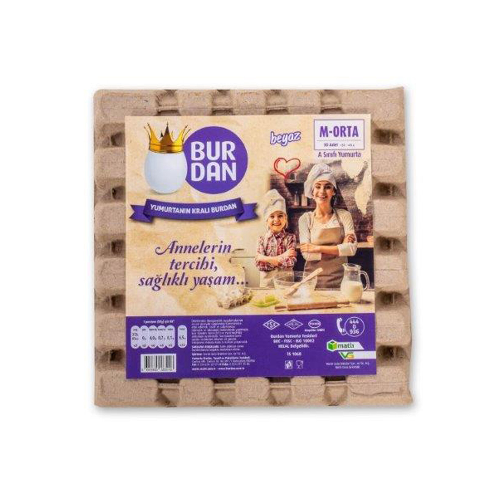 Burdan 30'lu M-Orta Boy Yumurta (53-62 G)