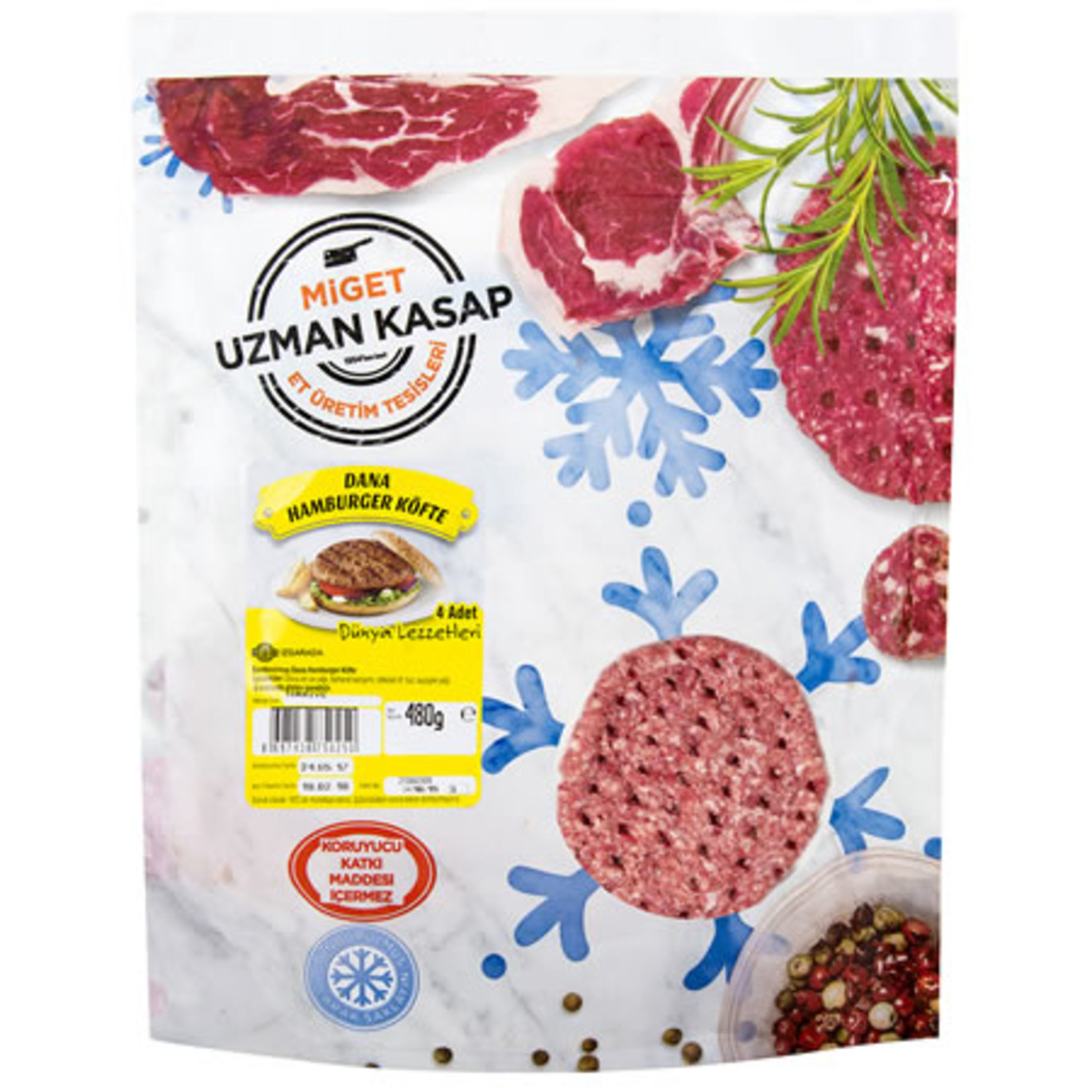 Uzman Kasap Donuk Hamburger Köfte 480 G