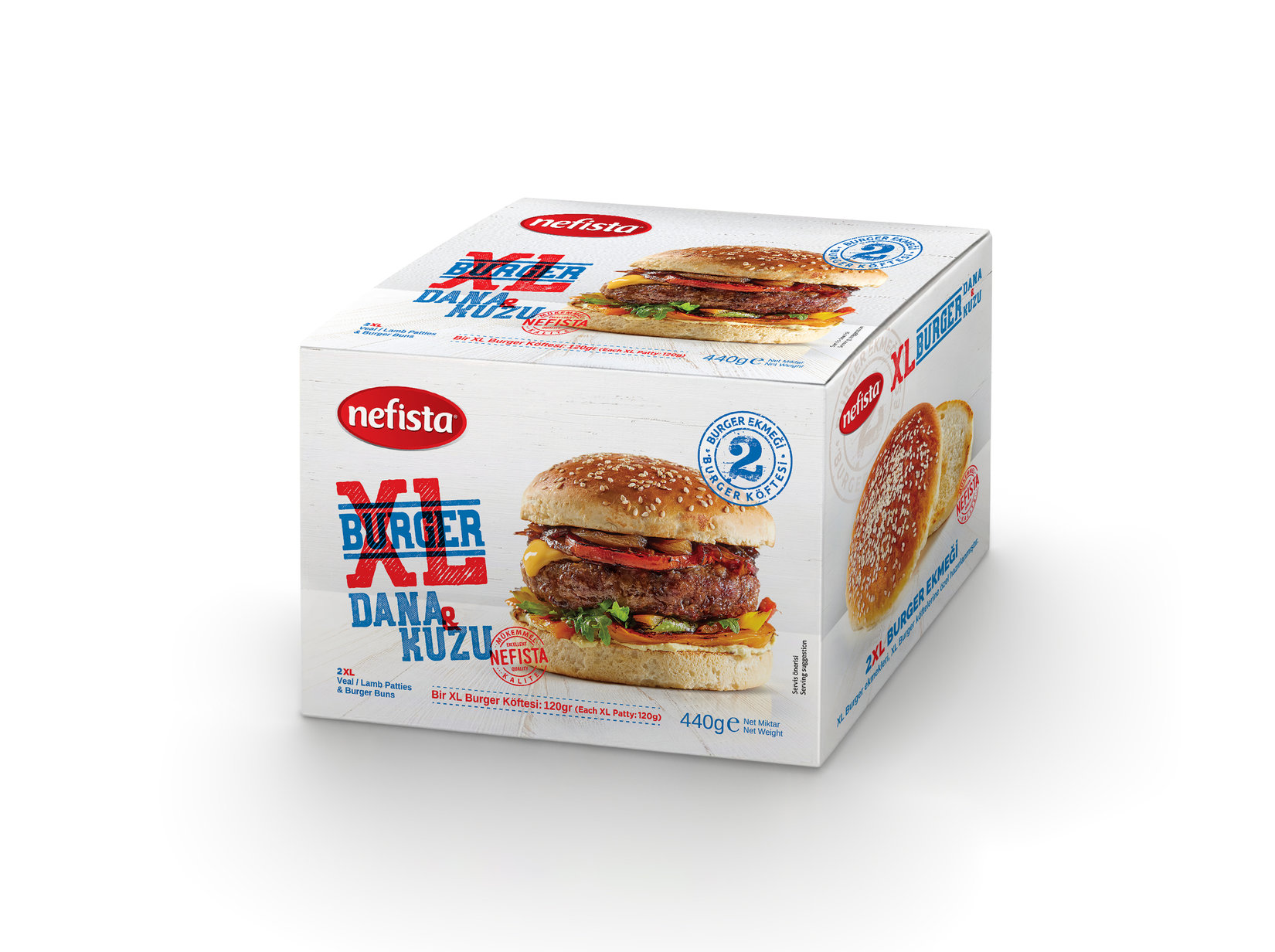 Nefista XL Burger Köfte 440G (Donuk)