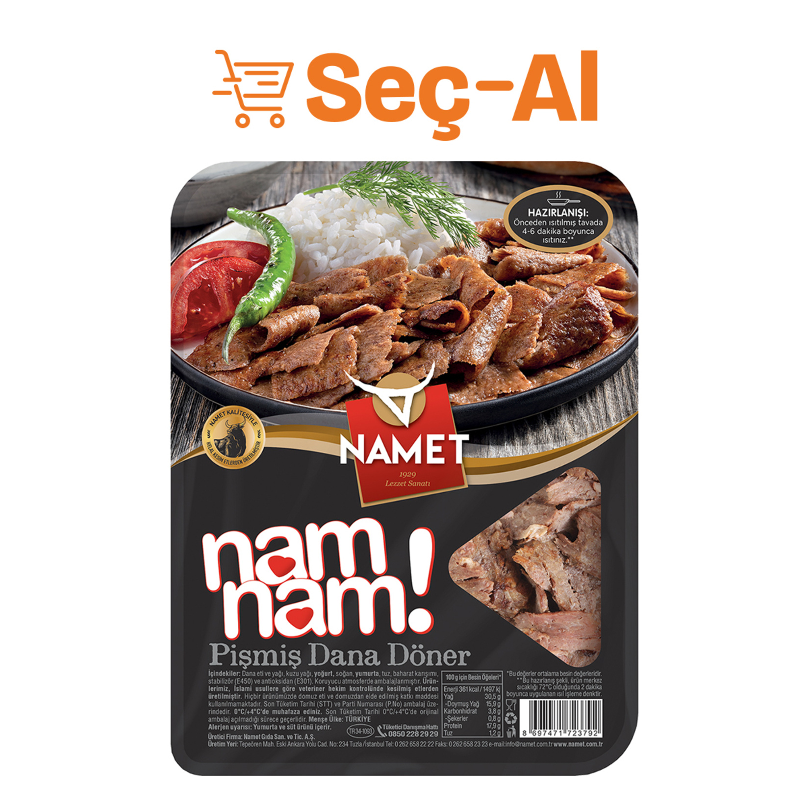 Namet Pişmiş Döner 250 G