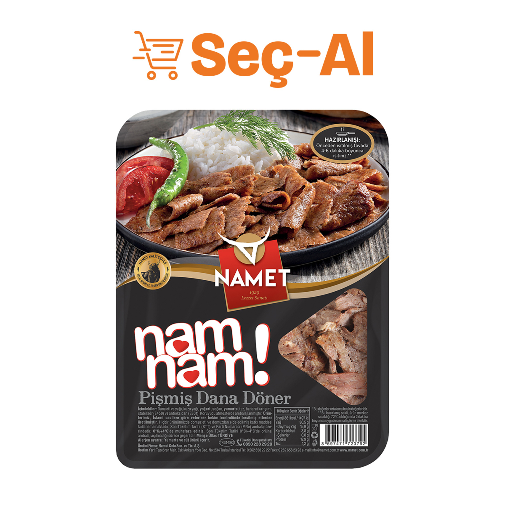 Namet Pişmiş Döner 250 G