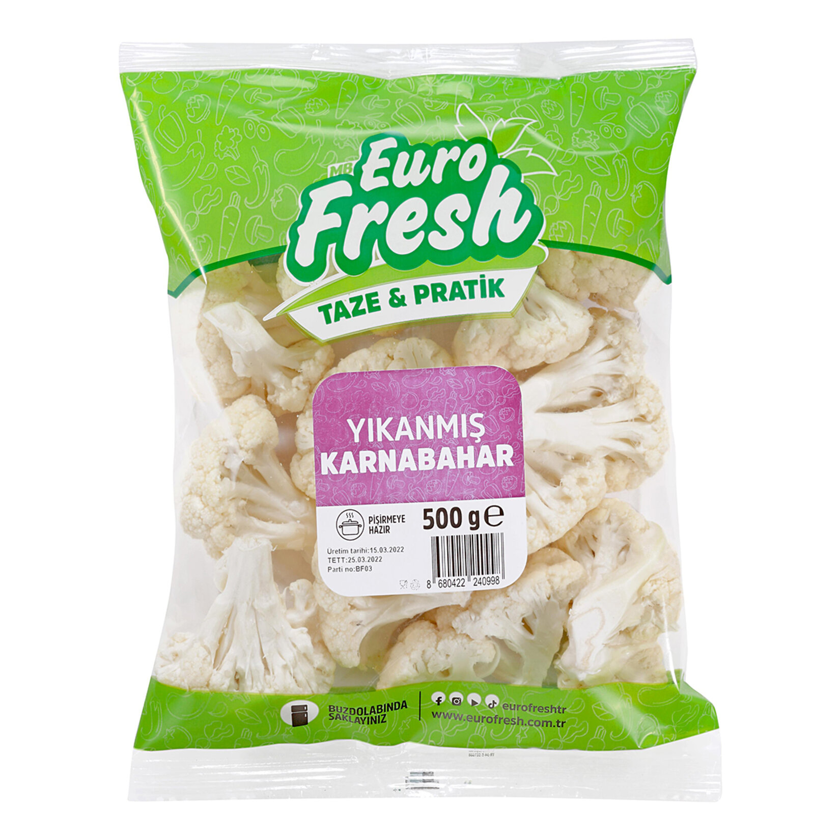Eurofresh Yıkanmış Karnabahar 500 G