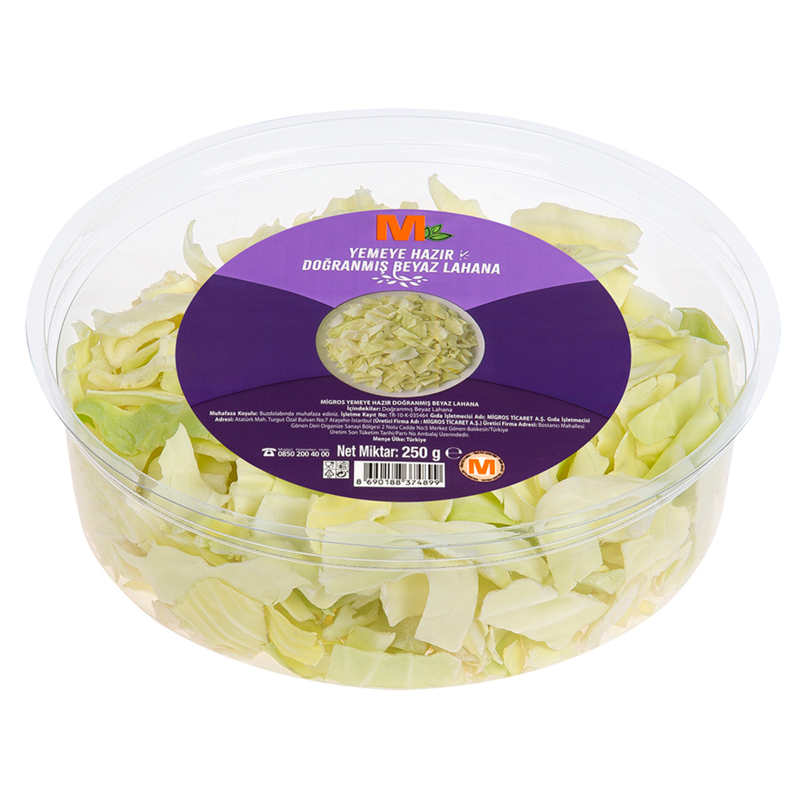 Migros Yemeye Hazır Doğranmış Beyaz Lahana Kap Salata 250 G - Görsel 2
