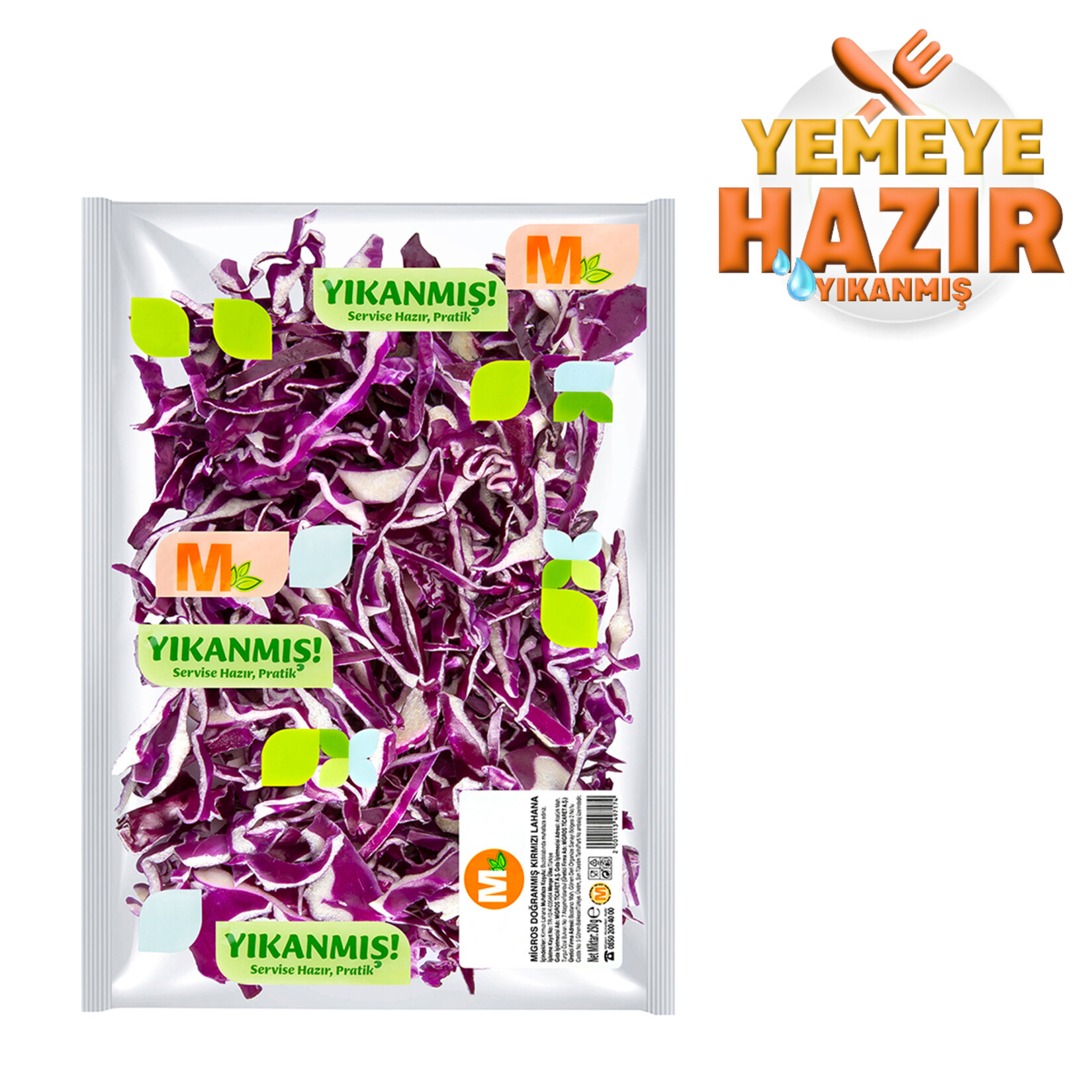 Migros Yemeye Hazır Doğranmış Kırmızı Lahana 250 G