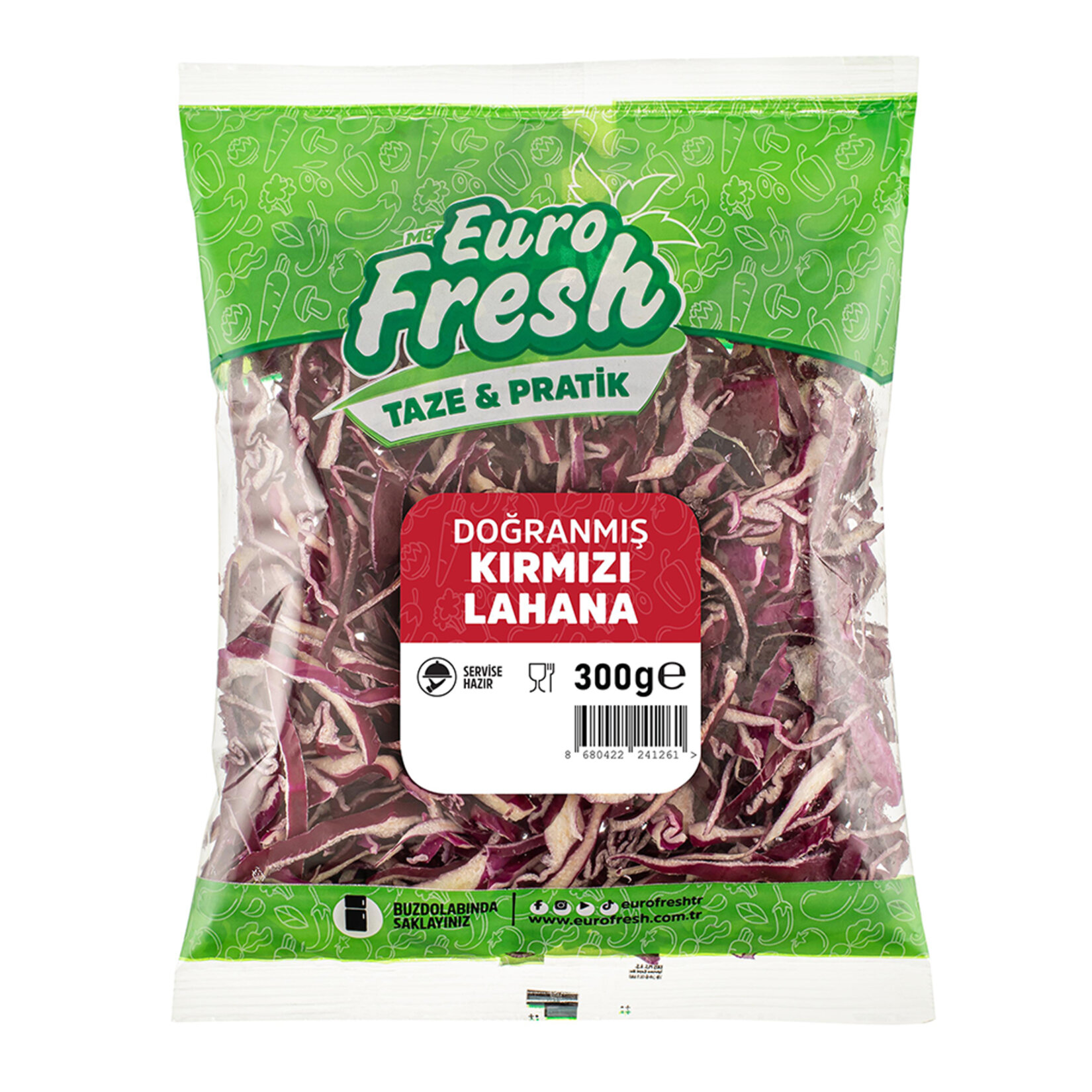 Eurofresh Doğranmış Kırmızı Lahana 300 Gr