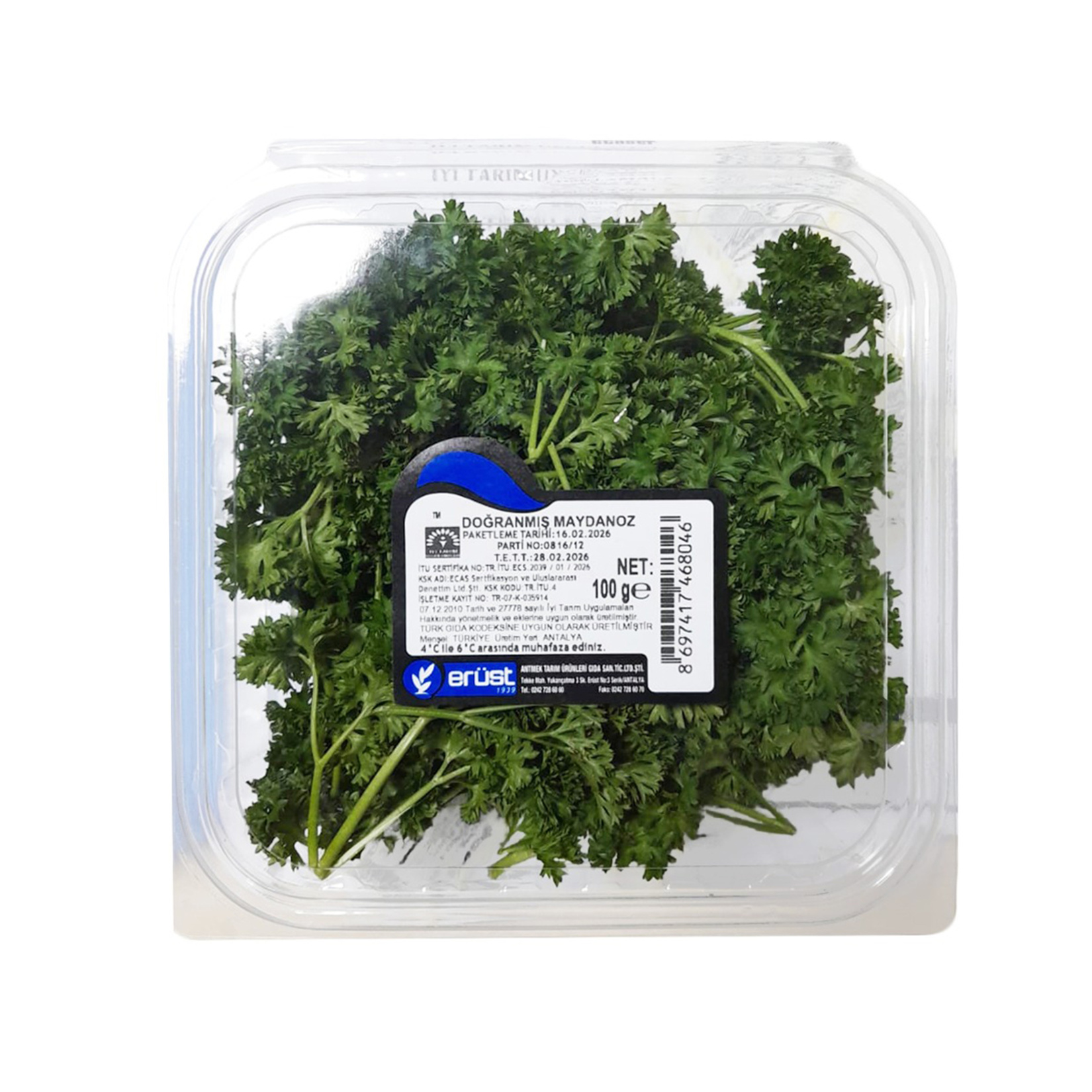 Erüst Doğranmış Maydanoz 100 G Paket Adet