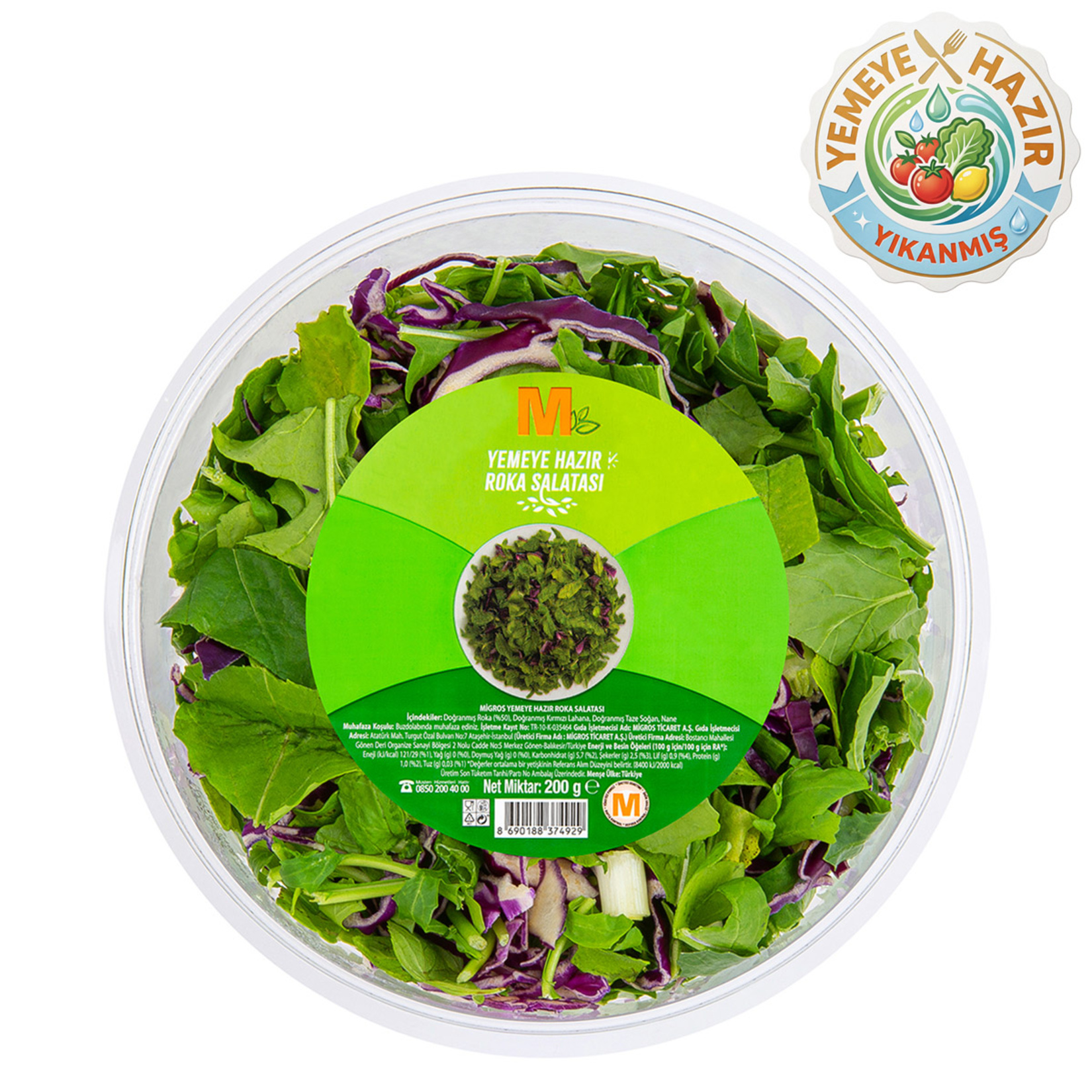 Migros Yemeye Hazır Roka Kap Salata 200 G - Görsel 1
