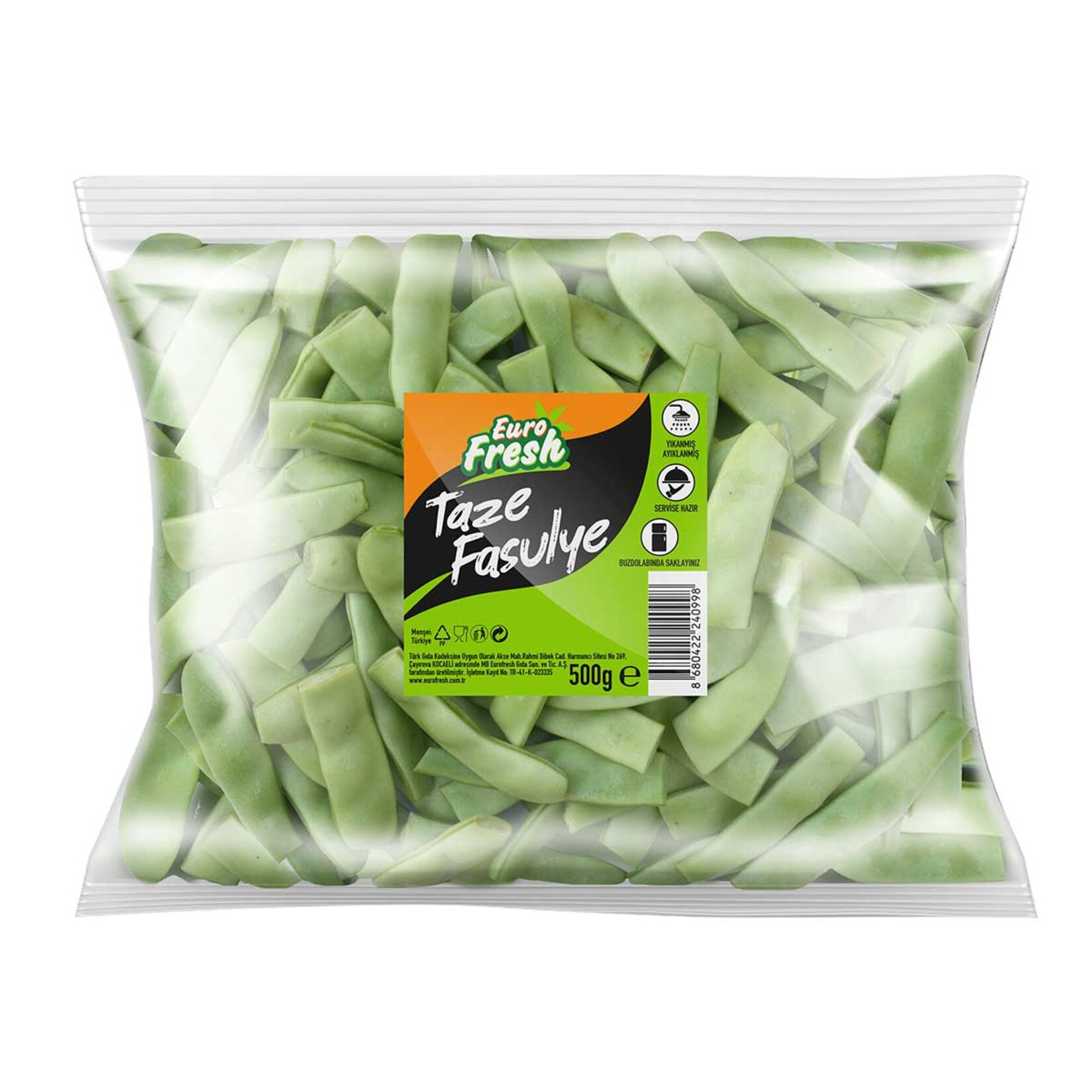 Eurofresh Temizlenmiş Yıkanmış Fasulye 500 G