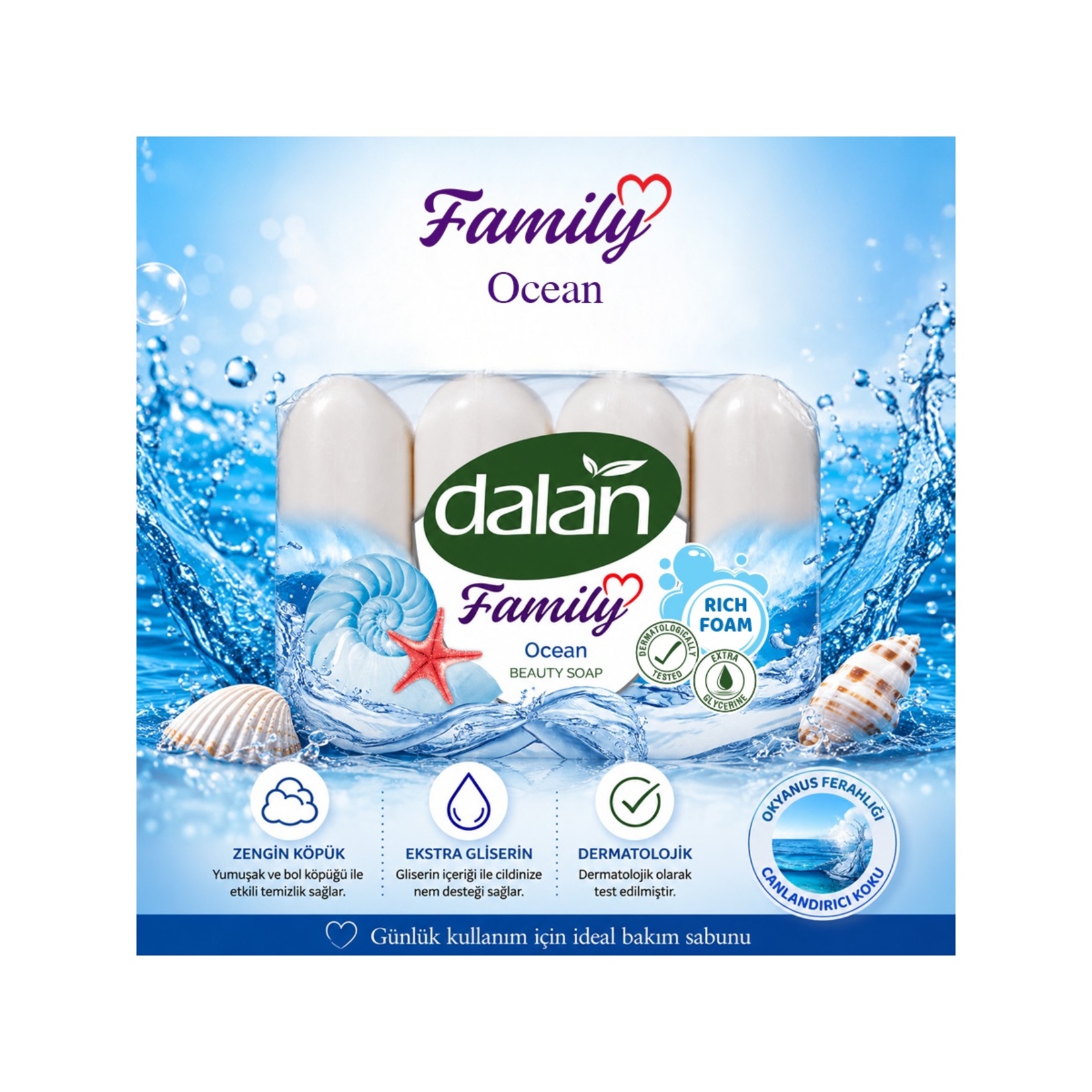 Dalan Family Okyanus Güzellik Sabunu 4x75 G - Görsel 2