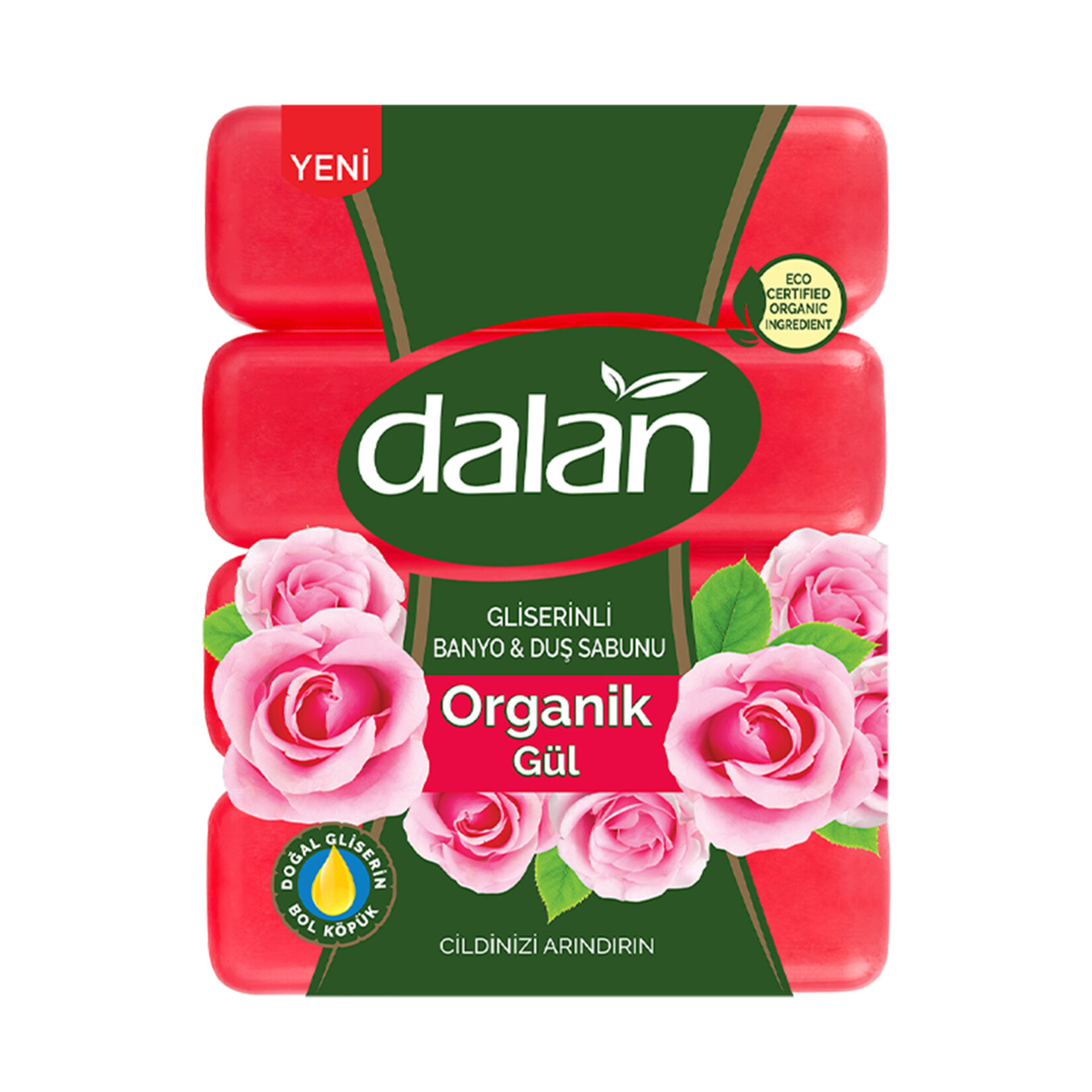 Dalan Organik Gül Gliserinli Banyo & Duş Sabunu 4x150 G