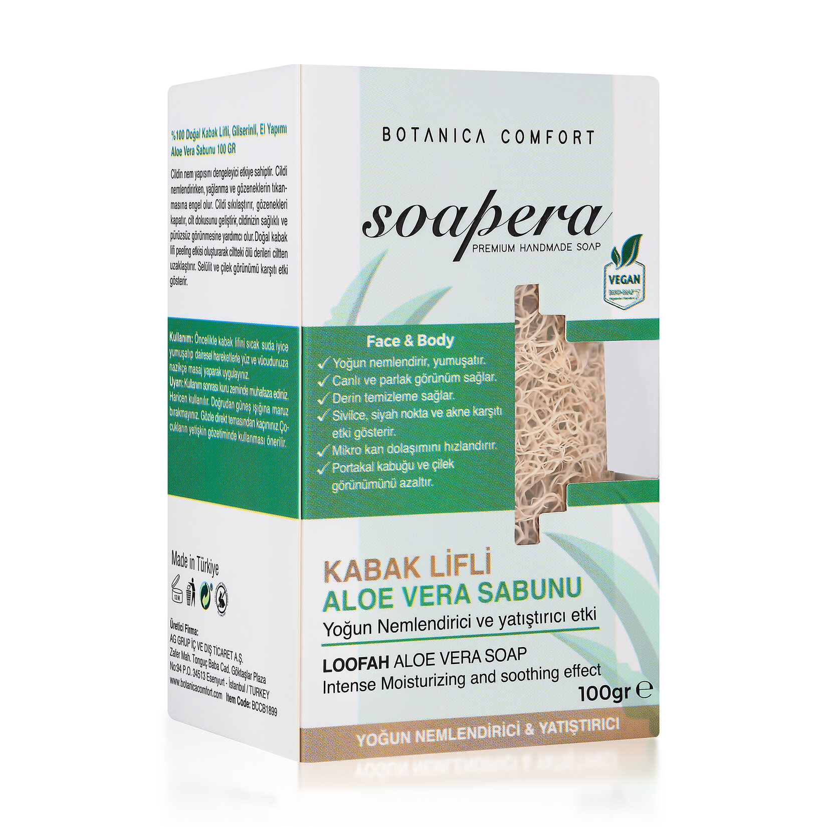 Botanica Comfort Kabak Lifli Aloe Vera Sabunu 100 G - Görsel 1