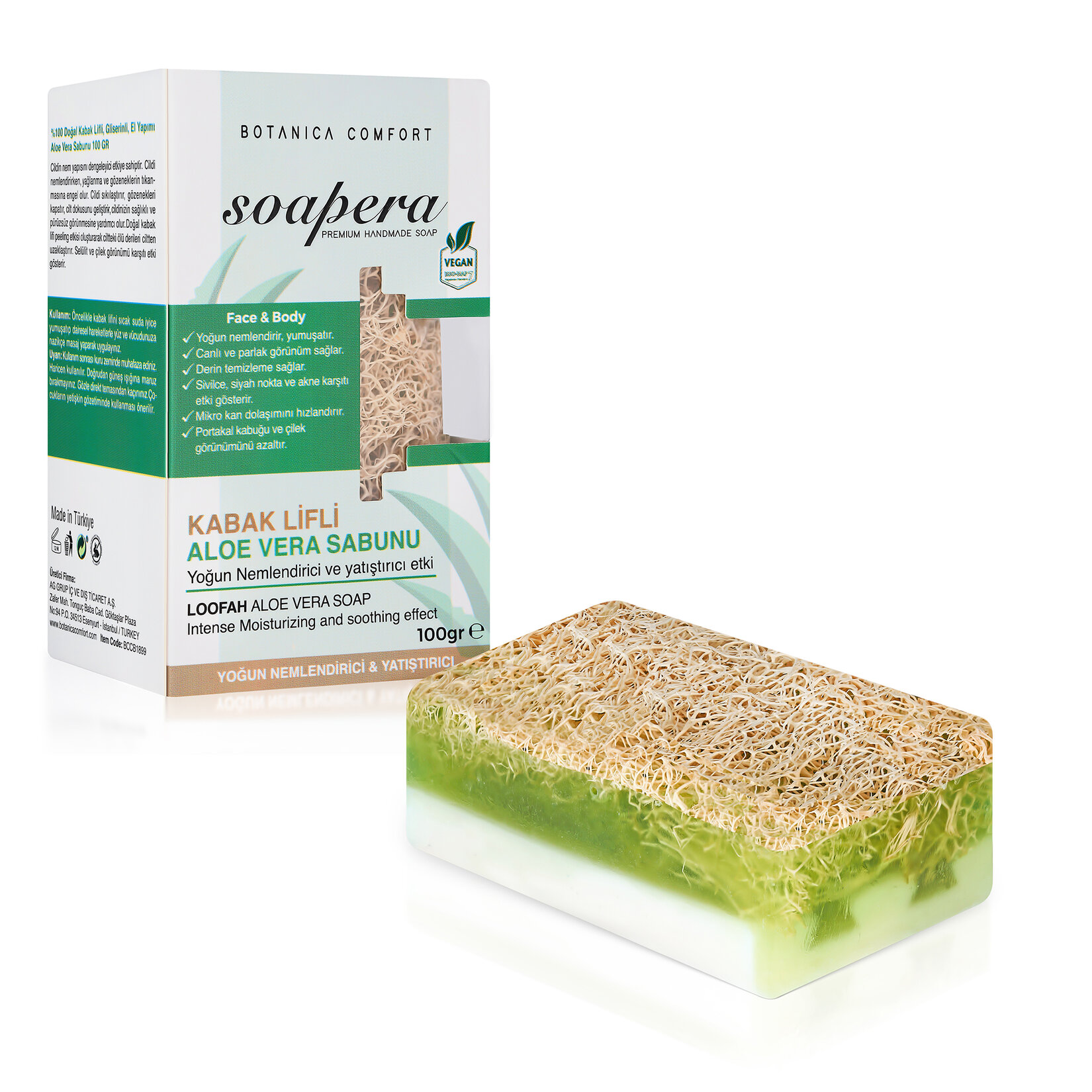 Botanica Comfort Kabak Lifli Aloe Vera Sabunu 100 G - Görsel 3