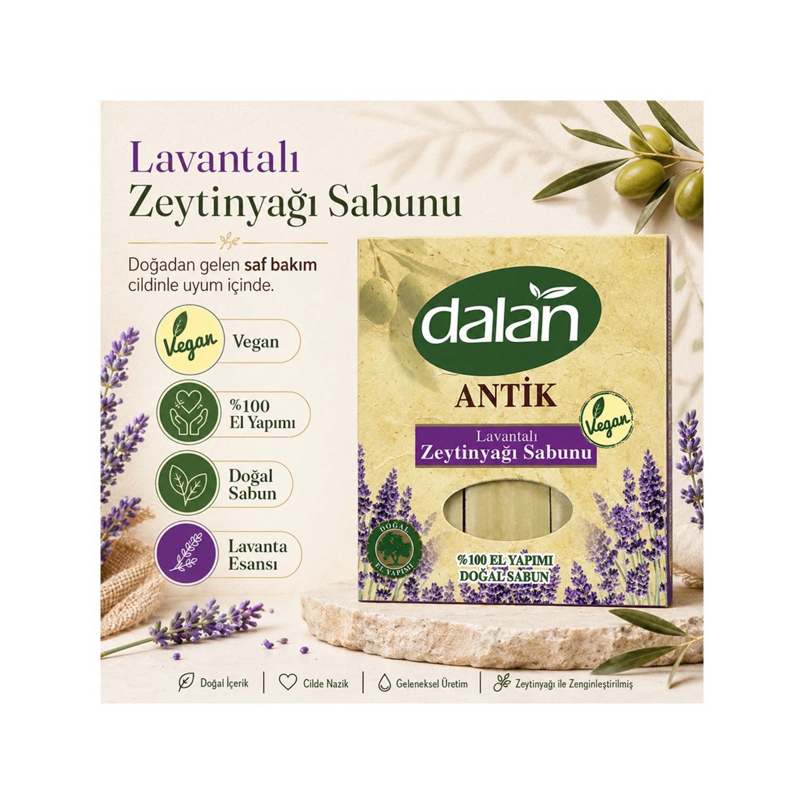 Dalan Antik Zeytinyağlı Lavanta Sabunu 900 G - Görsel 2