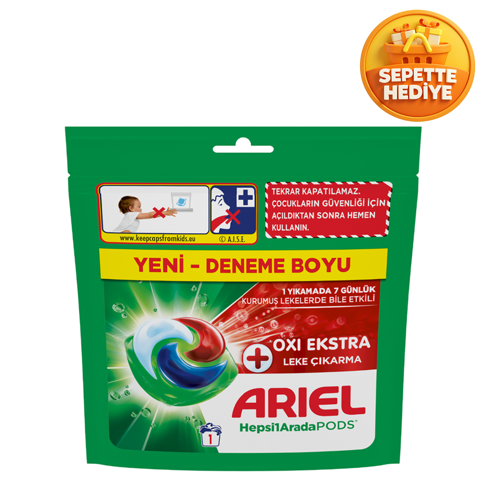 Ariel Oxi Pods Çamaşır Deterjan Kapsülü Beyazlar ve Renkliler 1 x 24.5 G